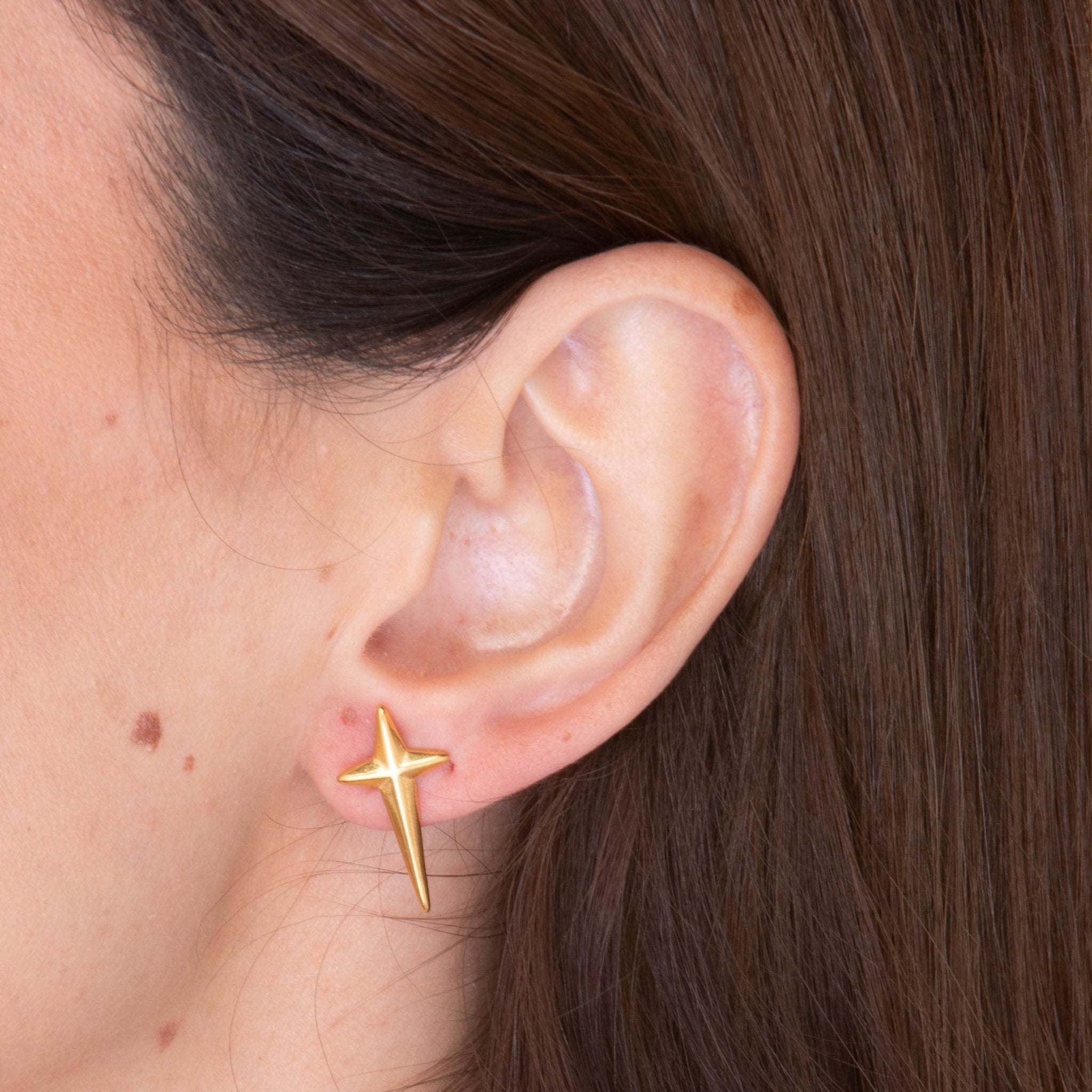 Unisex Long Cross Stud Earrings - Camile & Stone