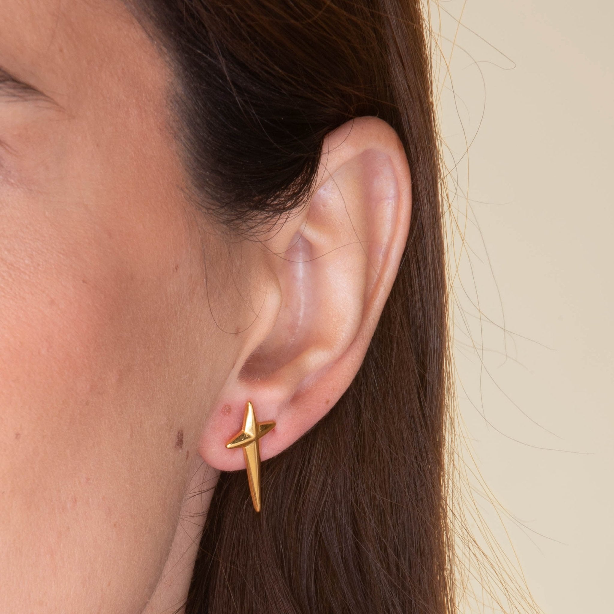 Unisex Long Cross Stud Earrings - Camile & Stone