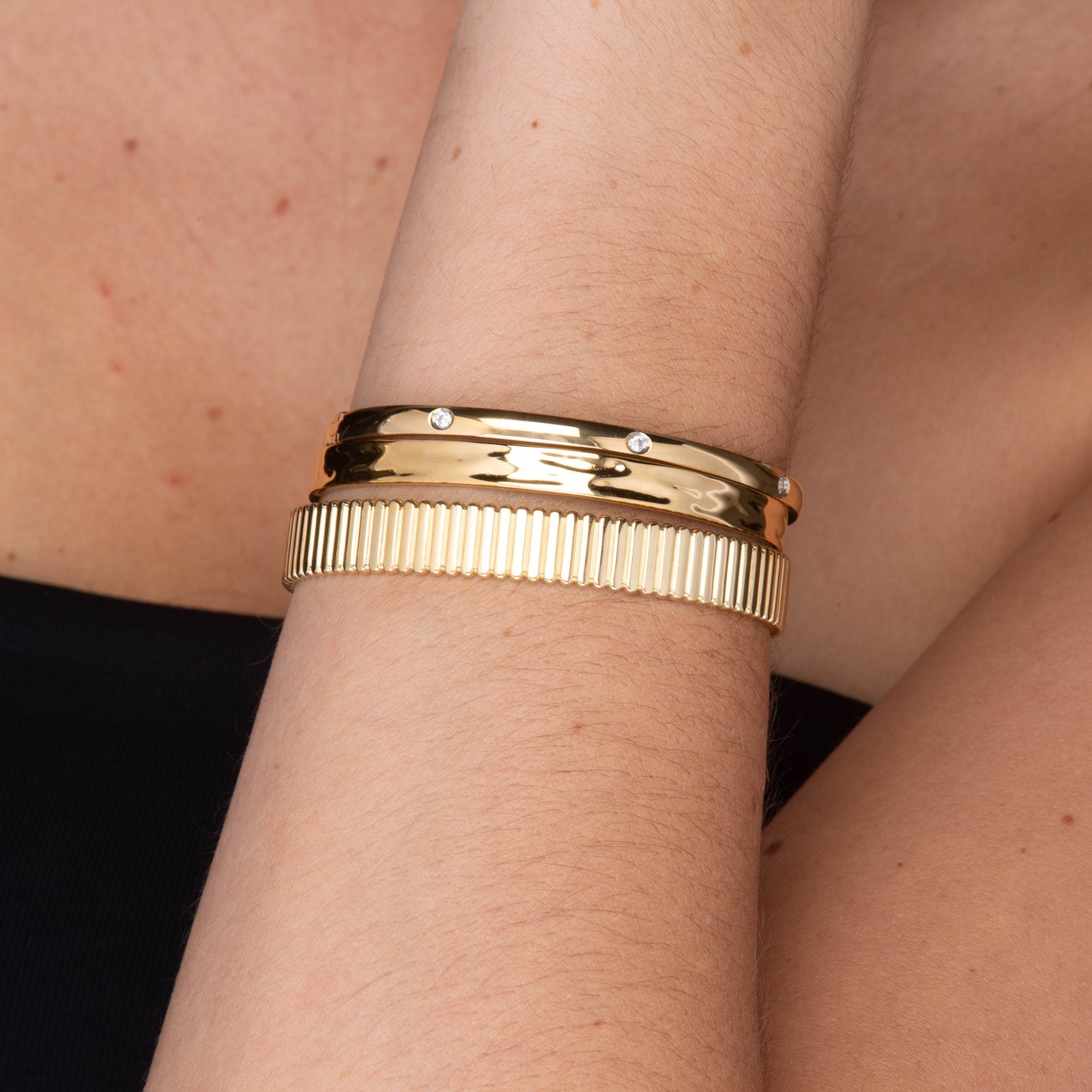 Unisex Ripple Cuff Bangle Bracelet - Camile & Stone