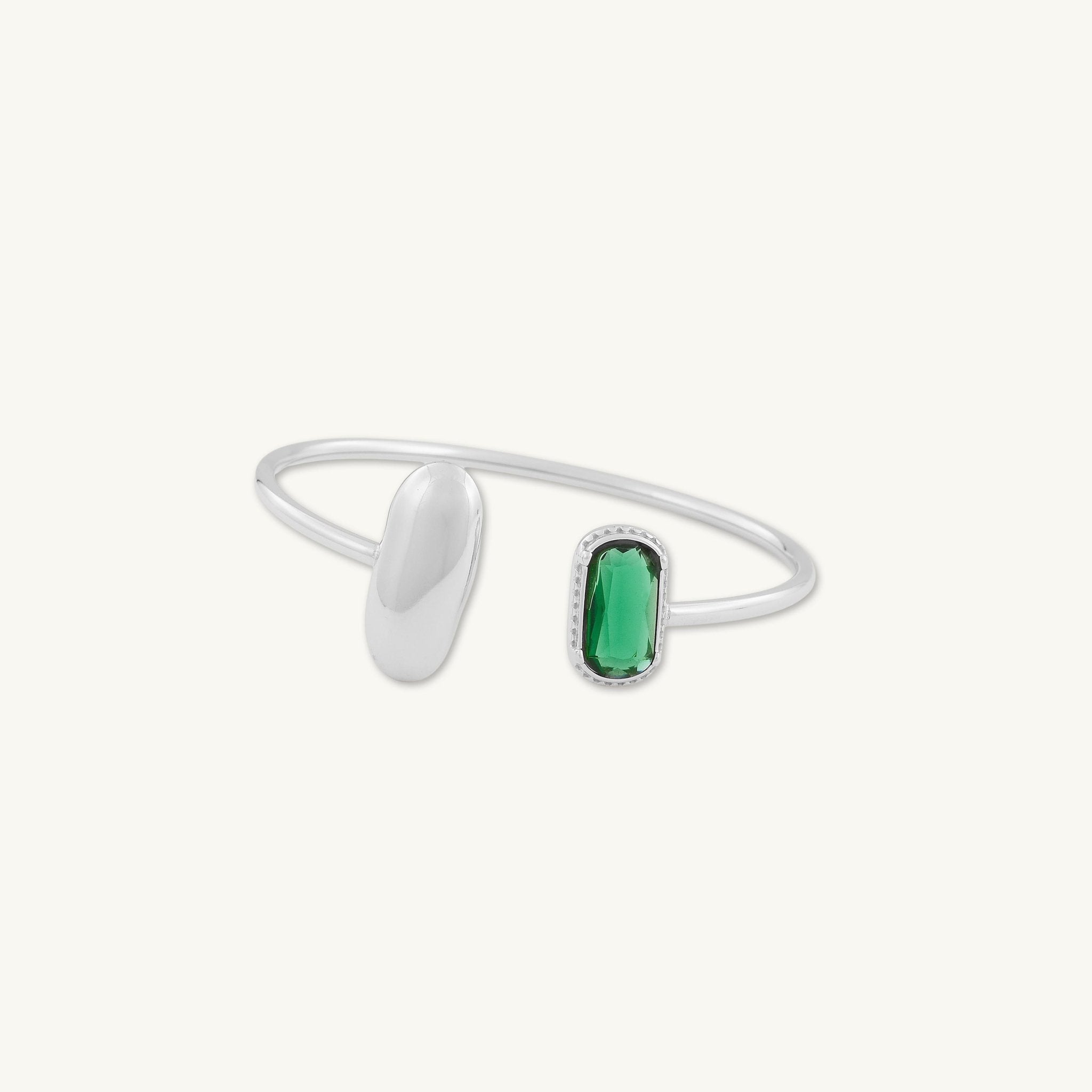 Vanessa Emerald Open Cuff Bangle - Camile & Stone
