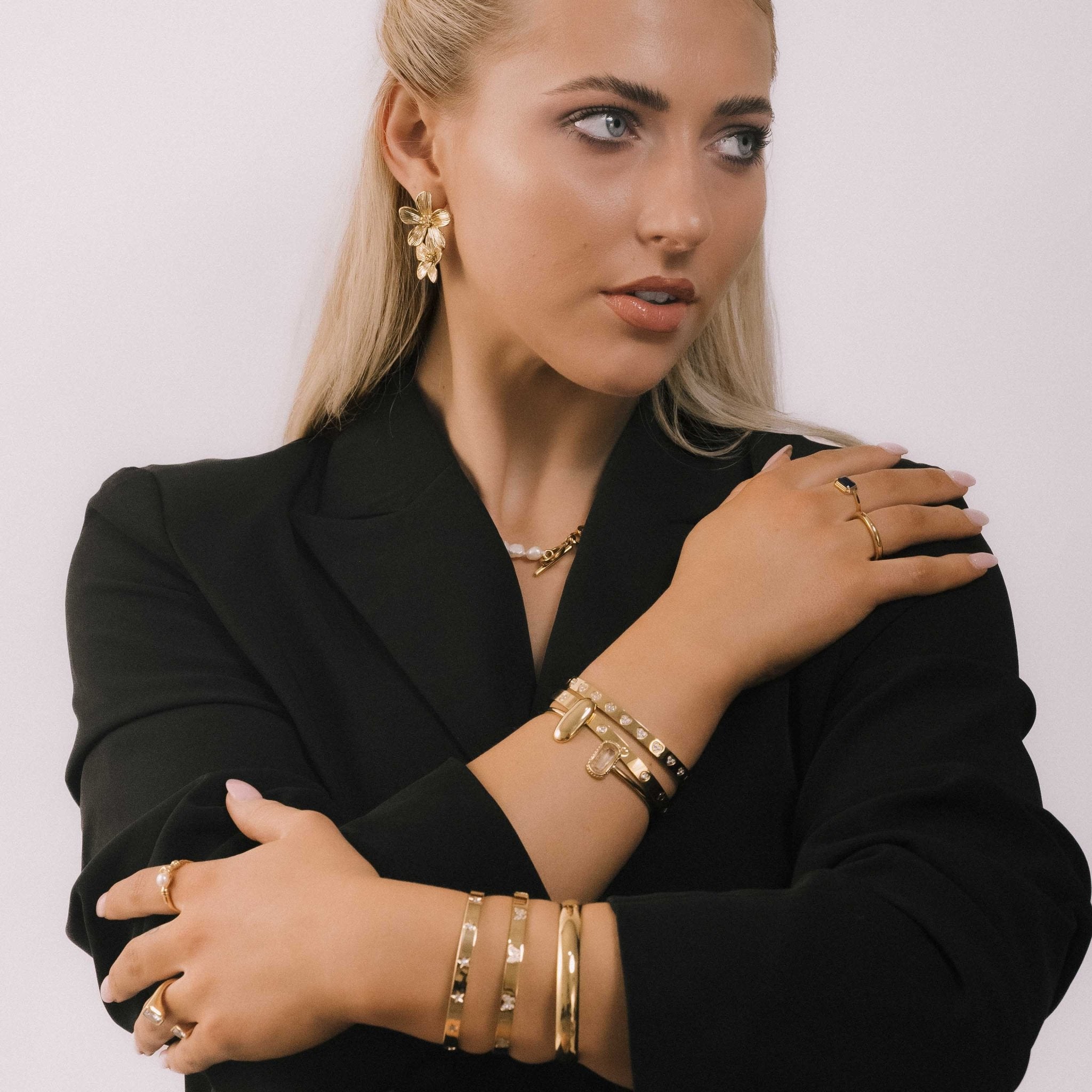 Vanessa Sapphire Open Cuff Bangle - Camile & Stone