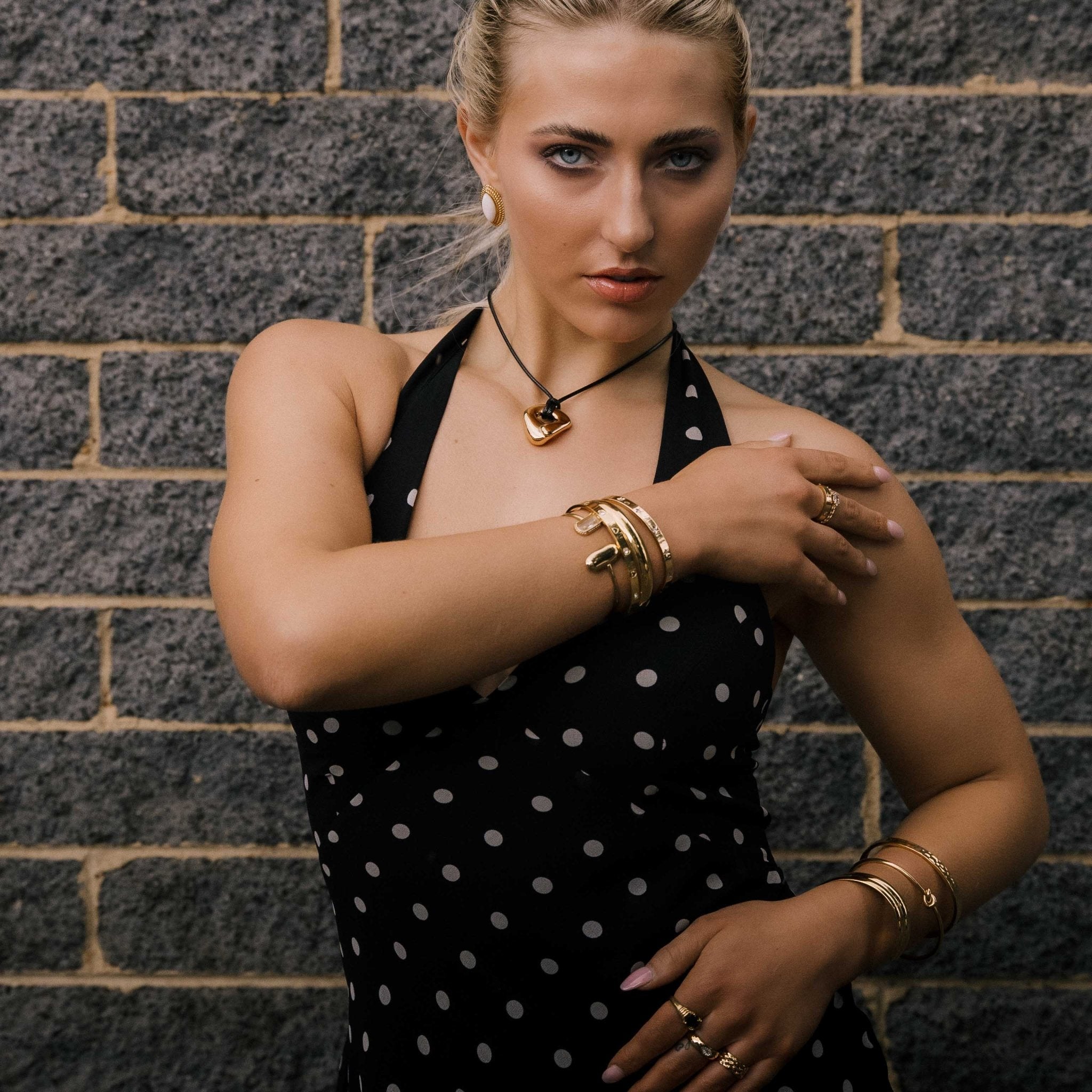 Vanessa Sapphire Open Cuff Bangle - Camile & Stone