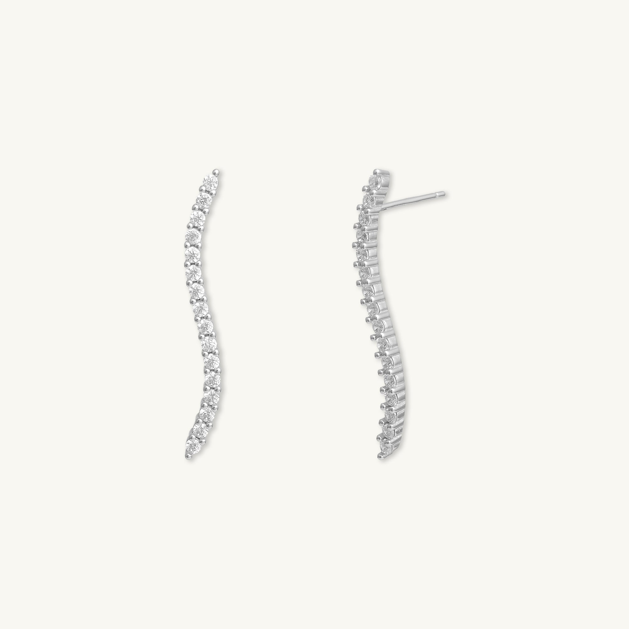 Wave Zirconia Stud Earrings - Camile & Stone