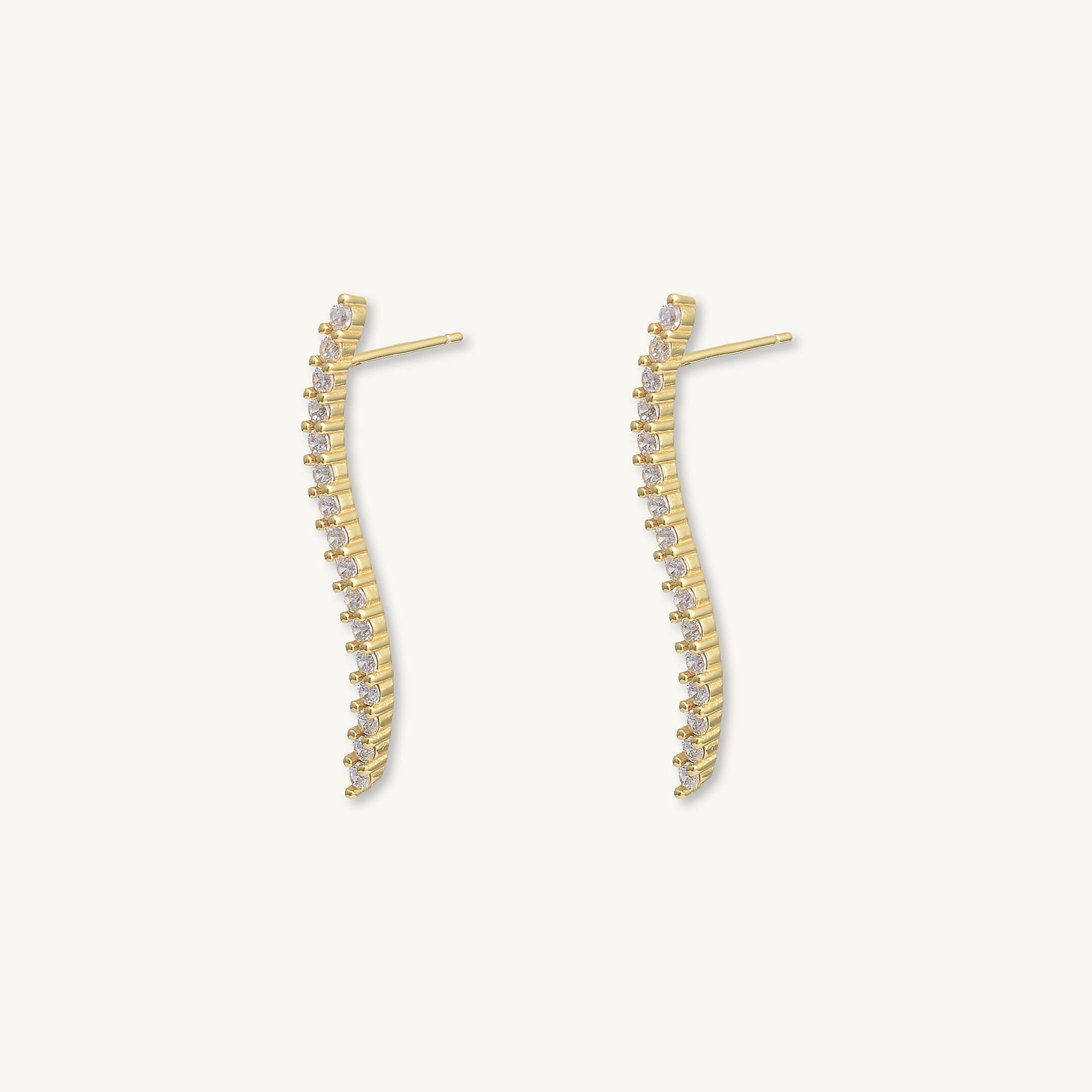 Wave Zirconia Stud Earrings - Camile & Stone