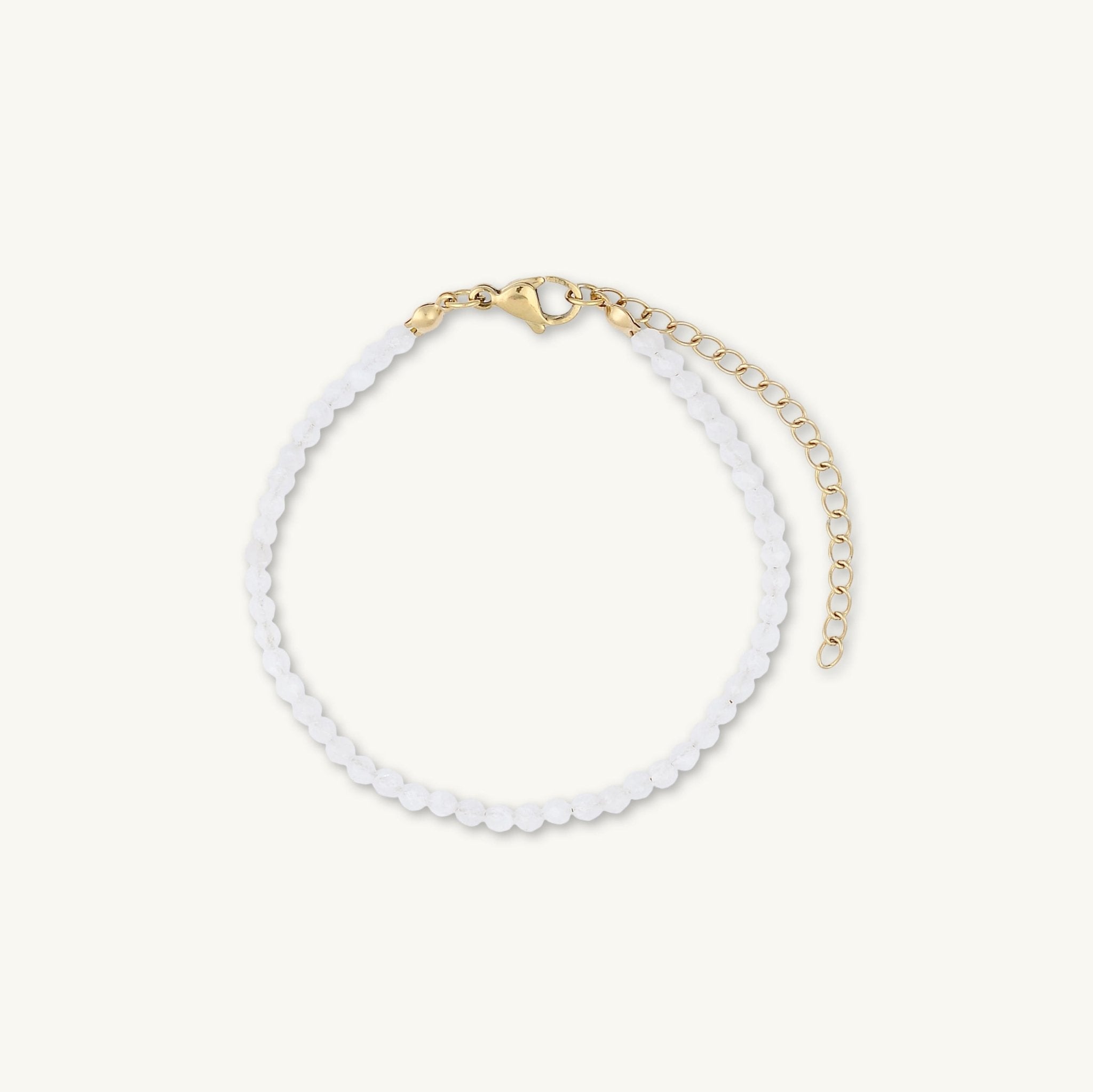 White Moonstone Crystal Beaded Bracelet - Camile & Stone