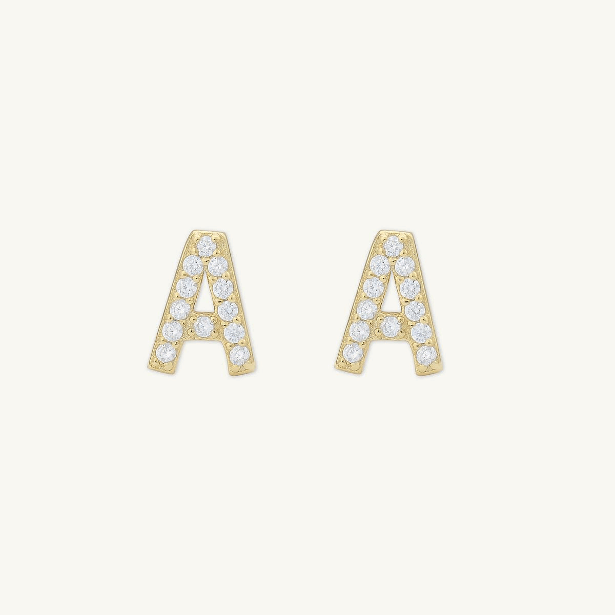 Initial Letter Sapphire Stud Earrings