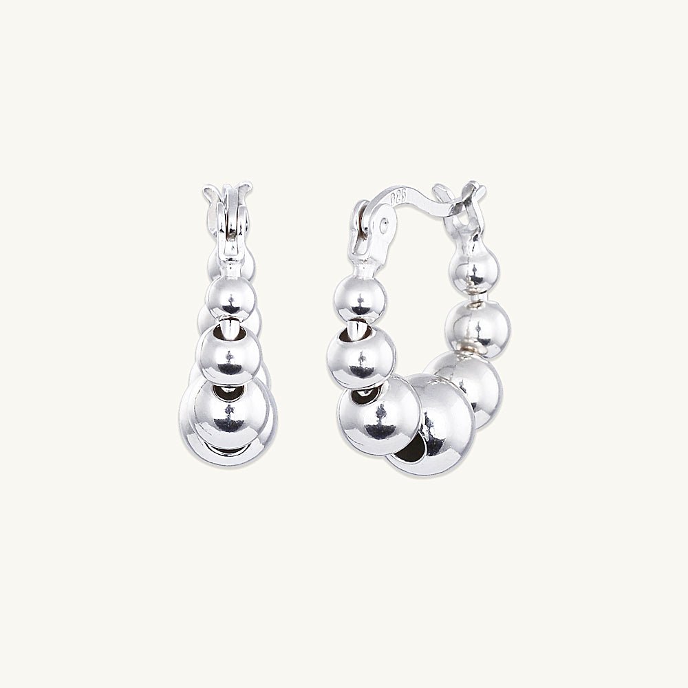 Asymmetric Ball Hoop Earrings - Camile & Stone