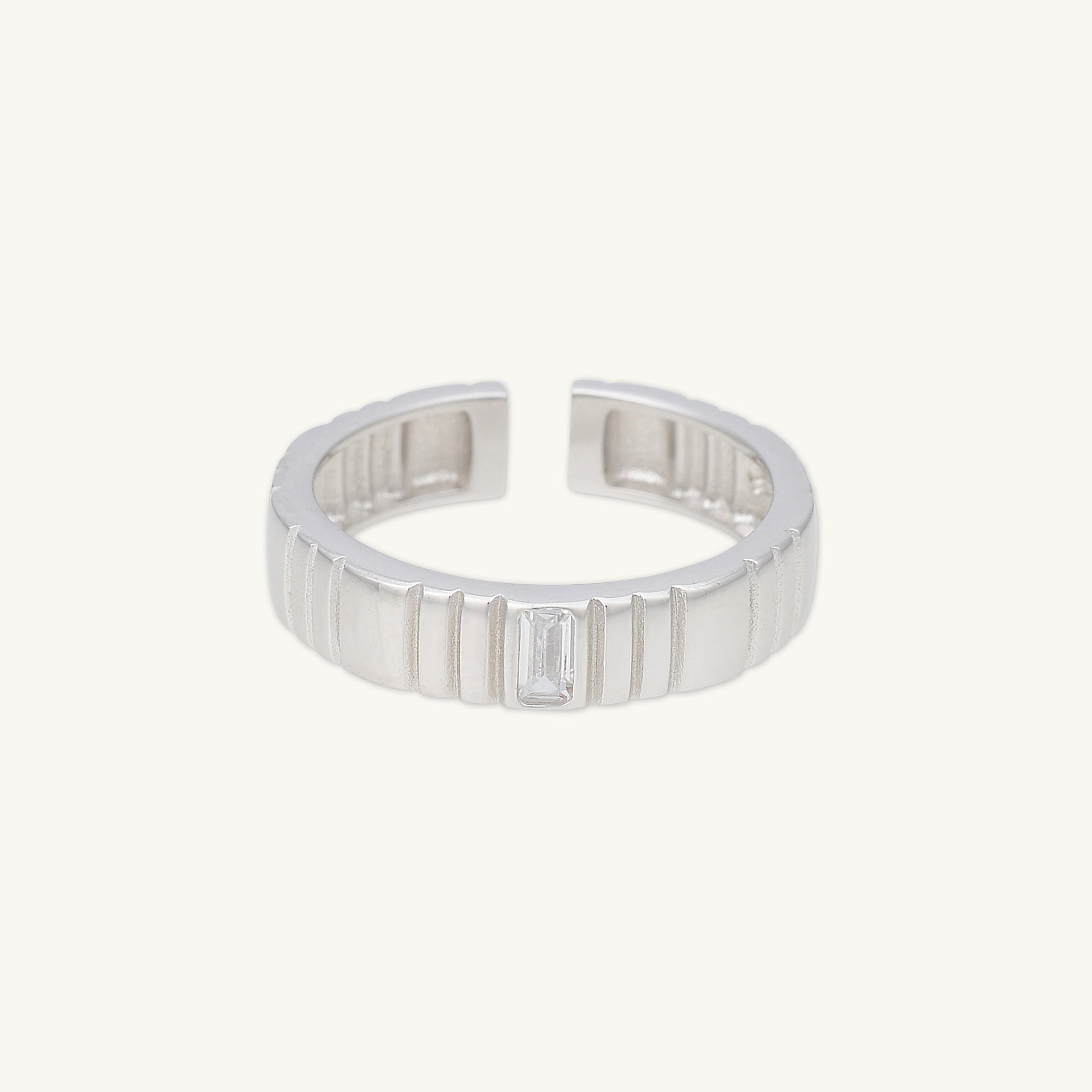 Baguette Ridges Open Ring - Camile & Stone