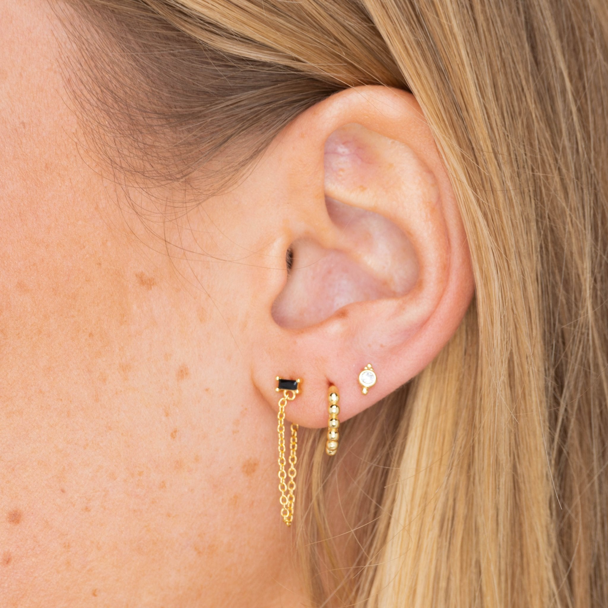 Ball Hoop Huggie Earrings - Camile & Stone