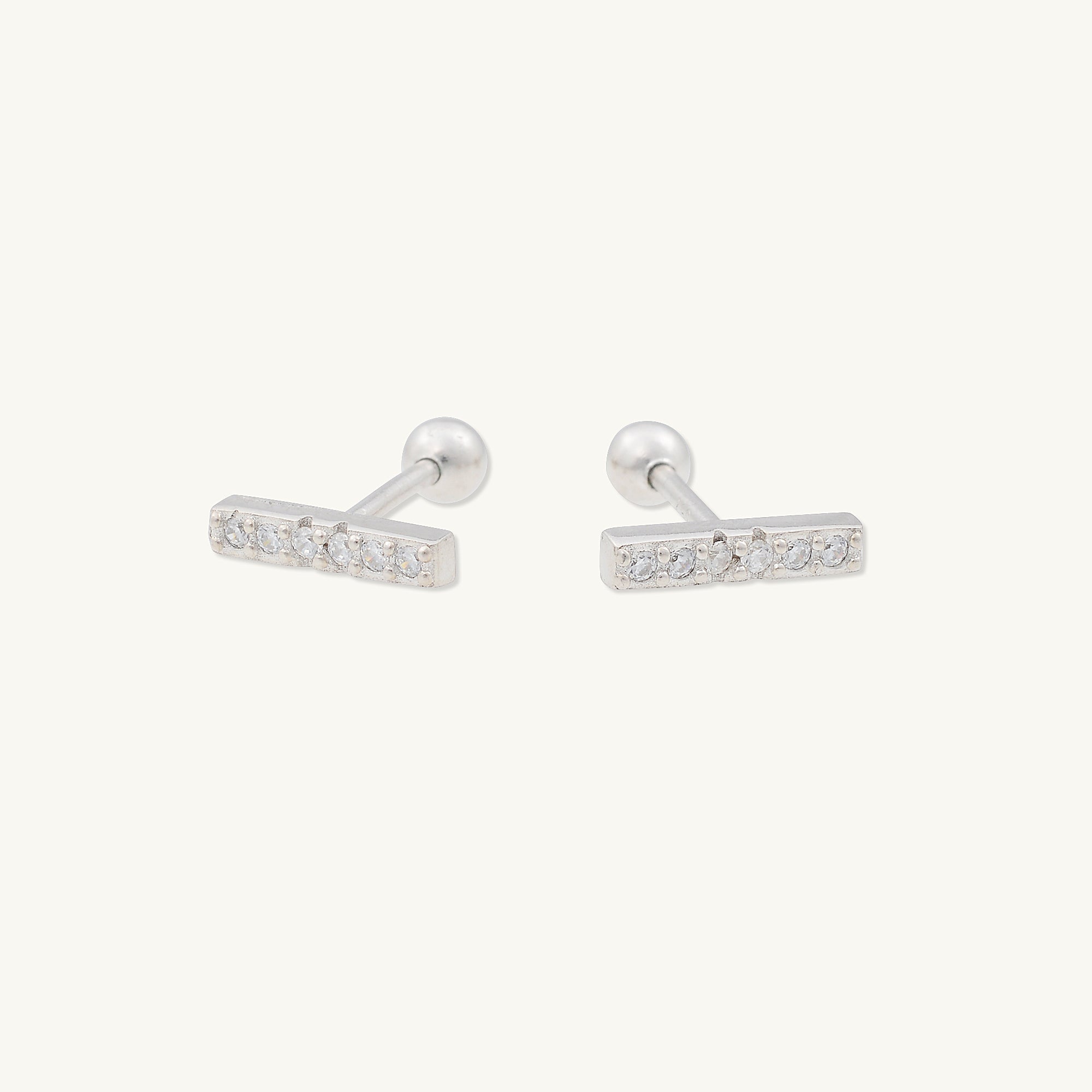 Bar Sapphire Barbell Stud Cartilage Earrings - Camile & Stone