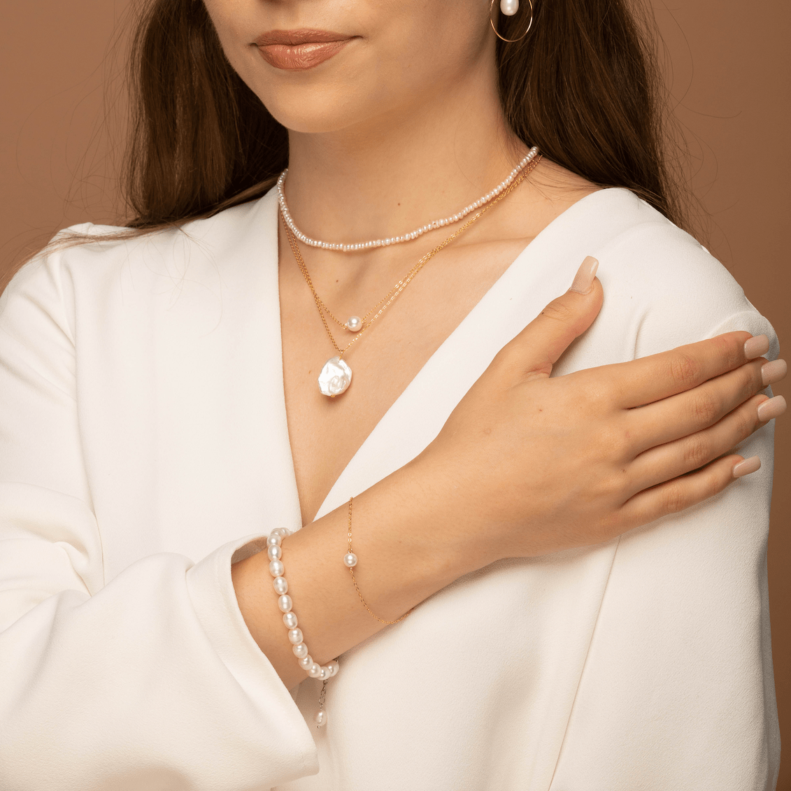 Baroque Pearl Chain Necklace - Camile & Stone