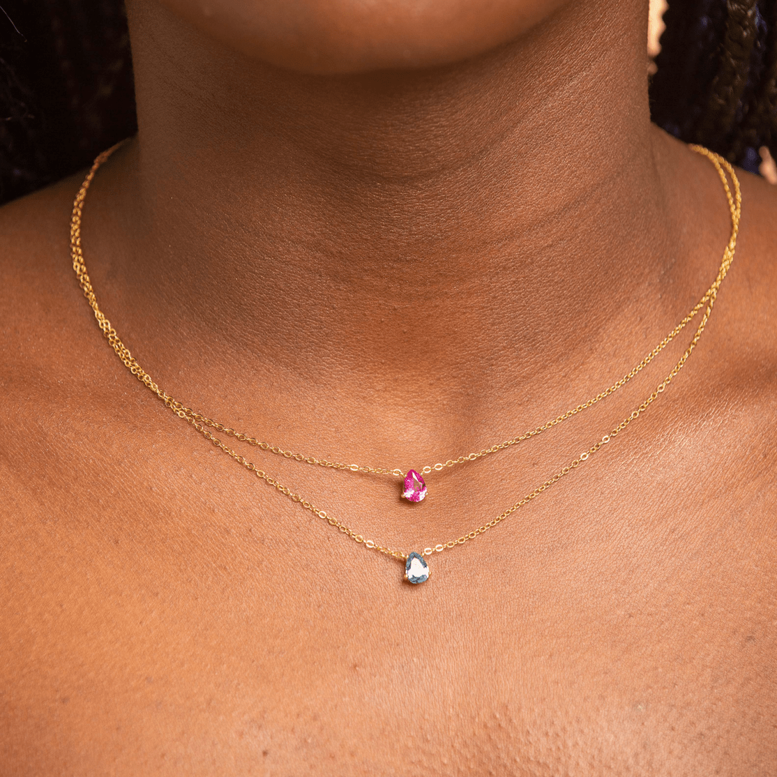 Birthstone Pear Shaped Necklace July - Camile & Stone