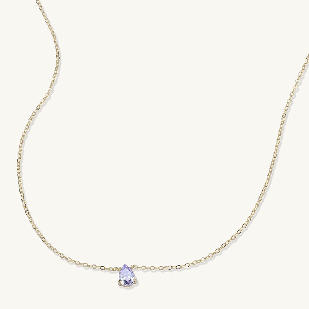 Birthstone Pear Shaped Necklace June - Camile & Stone