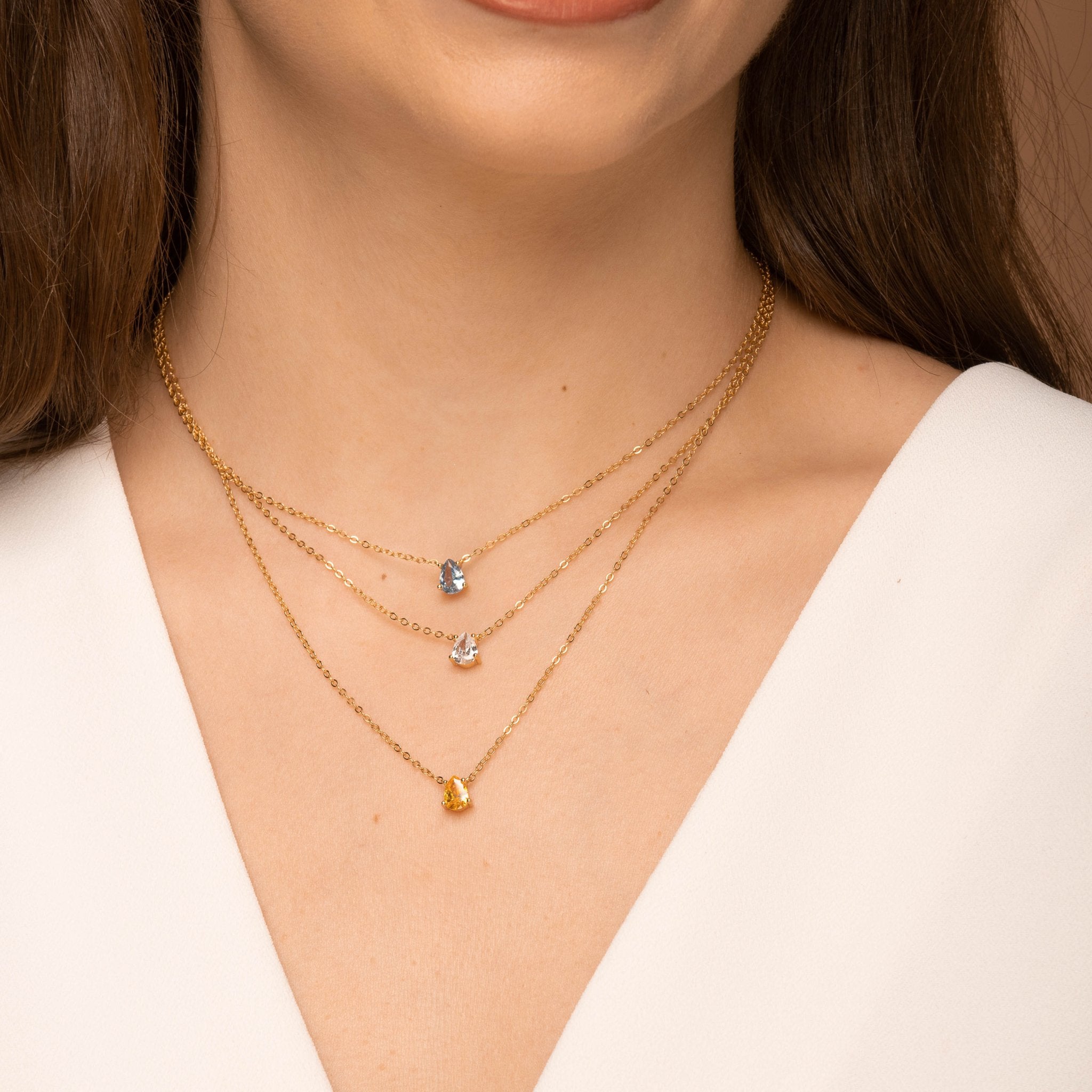 Birthstone Pear Shaped Necklace November - Camile & Stone