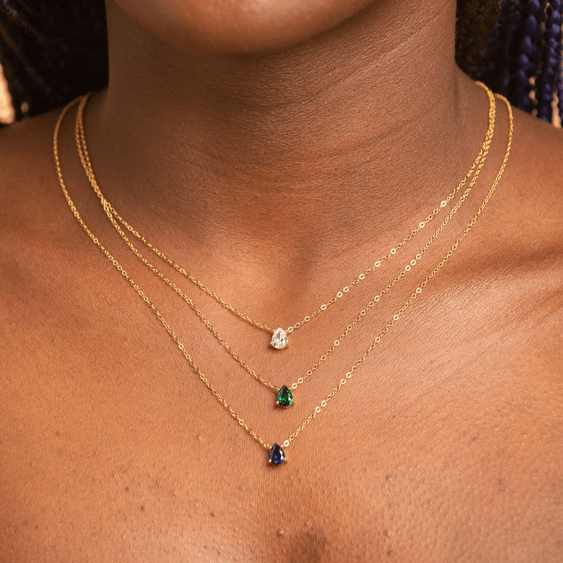 Birthstone Pear Shaped Necklace September - Camile & Stone