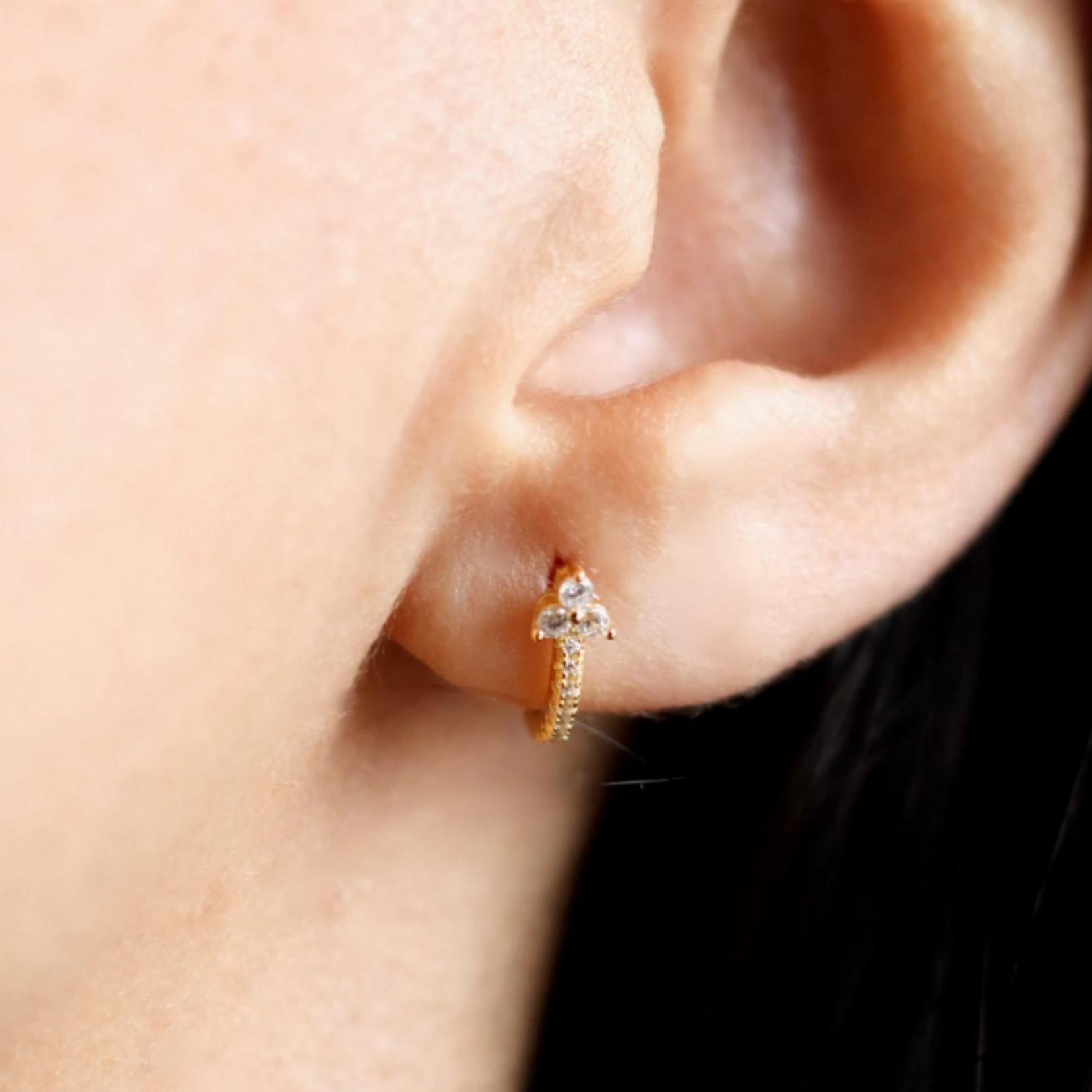 Black Lotus Sapphire Hoop Earrings - Camile & Stone