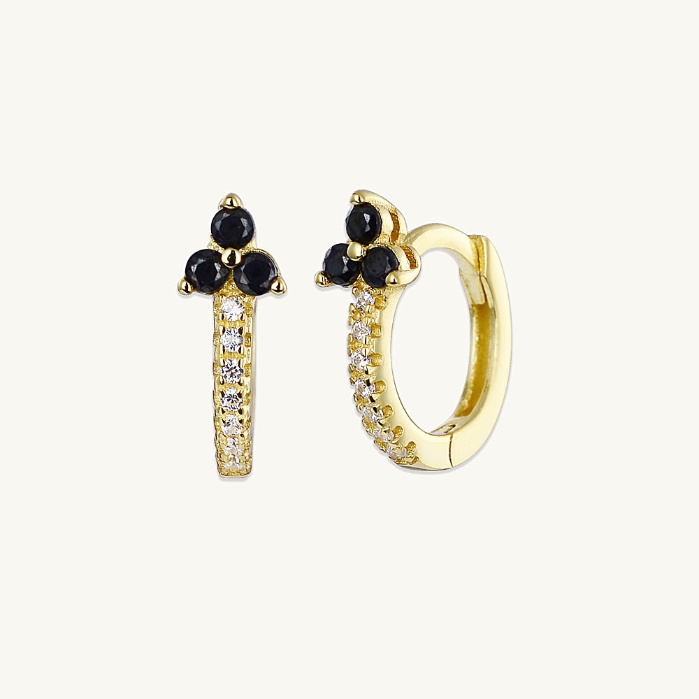 Black Lotus Sapphire Hoop Earrings - Camile & Stone
