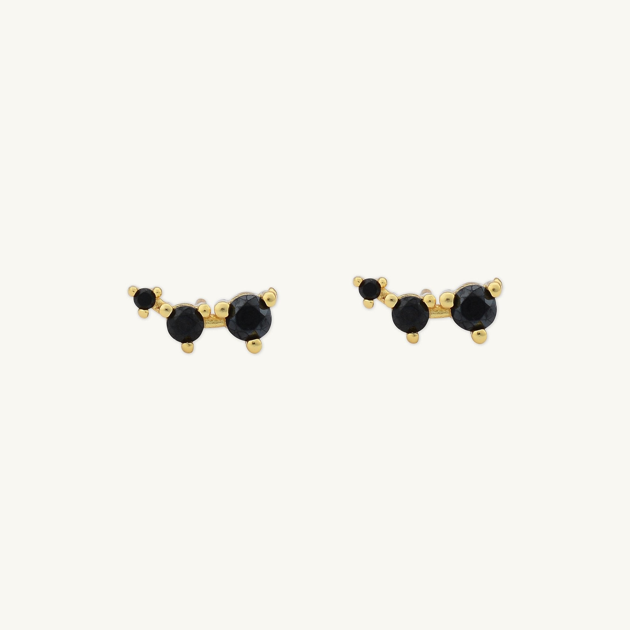 Black Trio Sapphire Stud Earrings - Camile & Stone