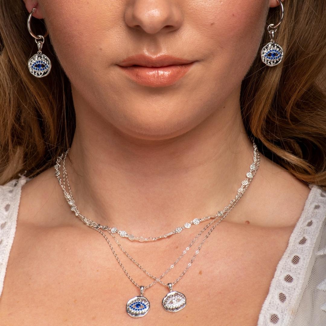 Blue Sapphire Evil Eye Pendant Necklace - Camile & Stone