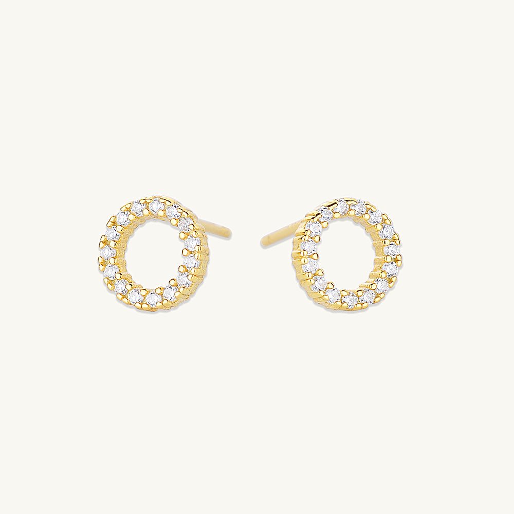 Circle Sapphire Stud Earrings - Camile & Stone