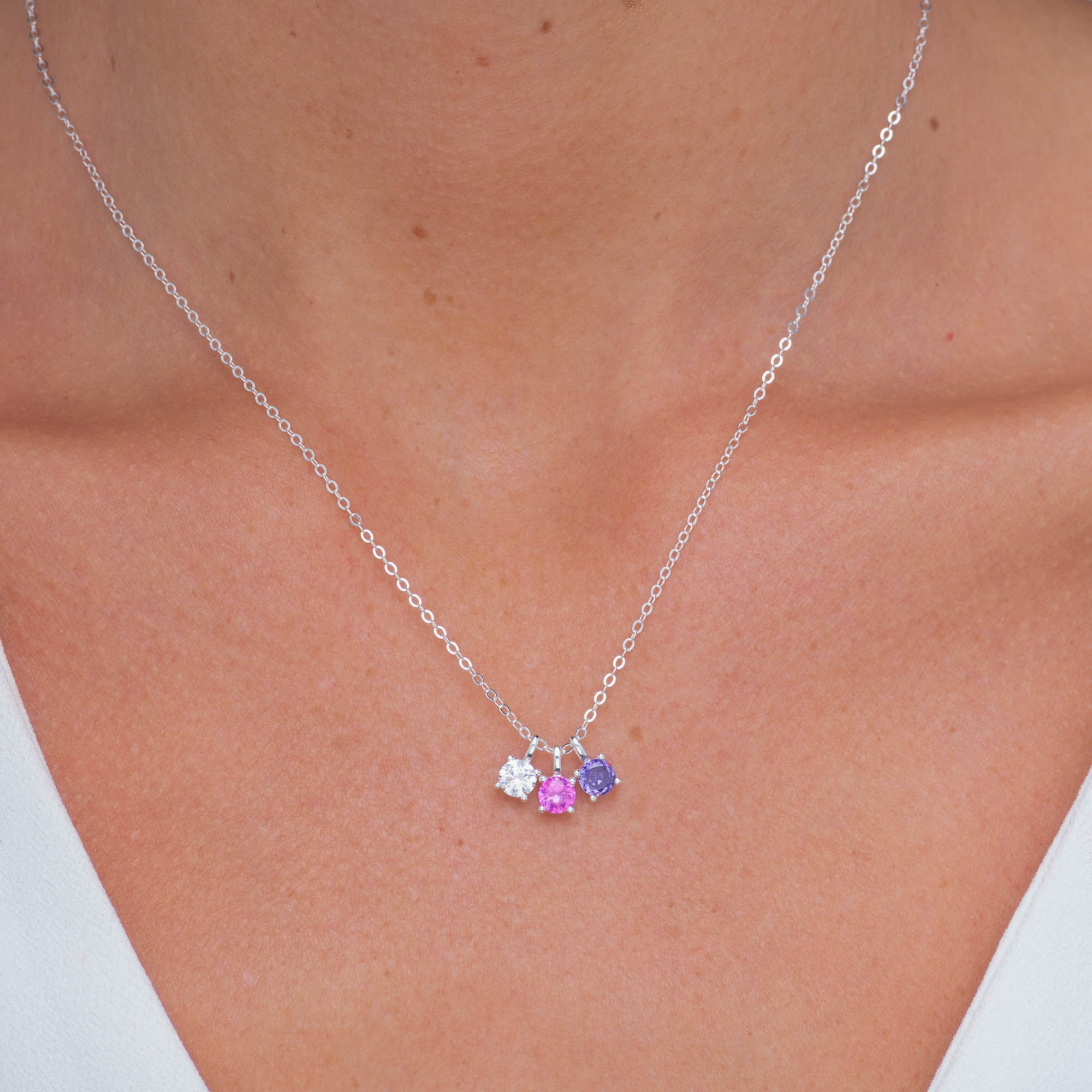 Classic Birthstone Necklace April - Camile & Stone