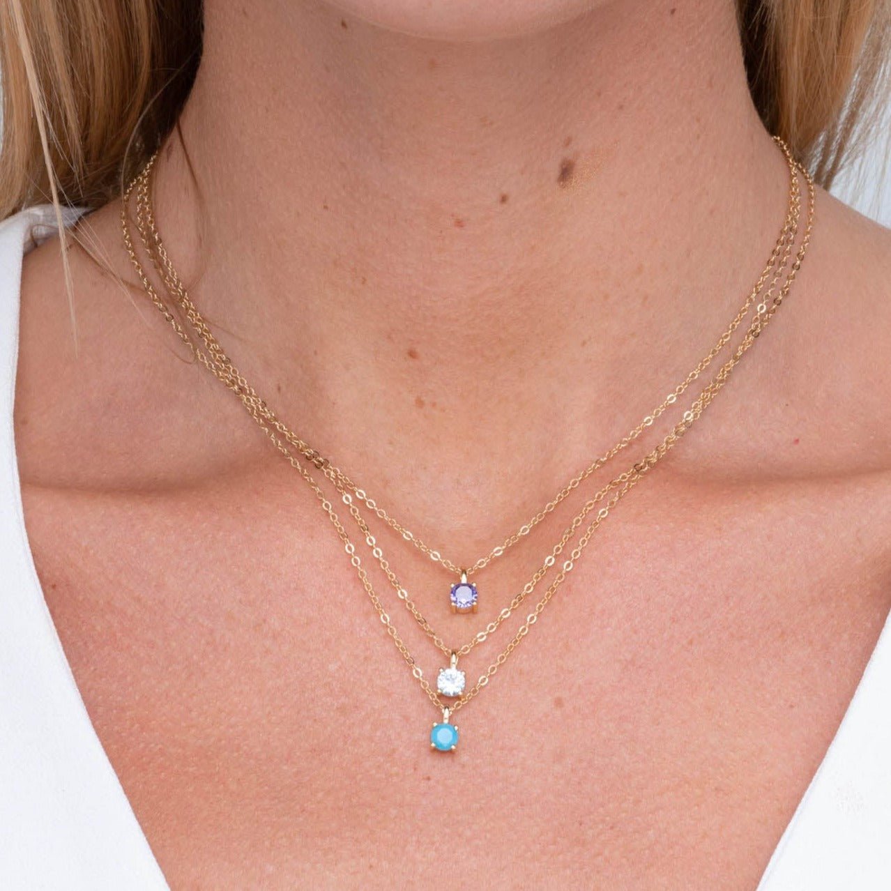 Classic Birthstone Necklace February - Camile & Stone