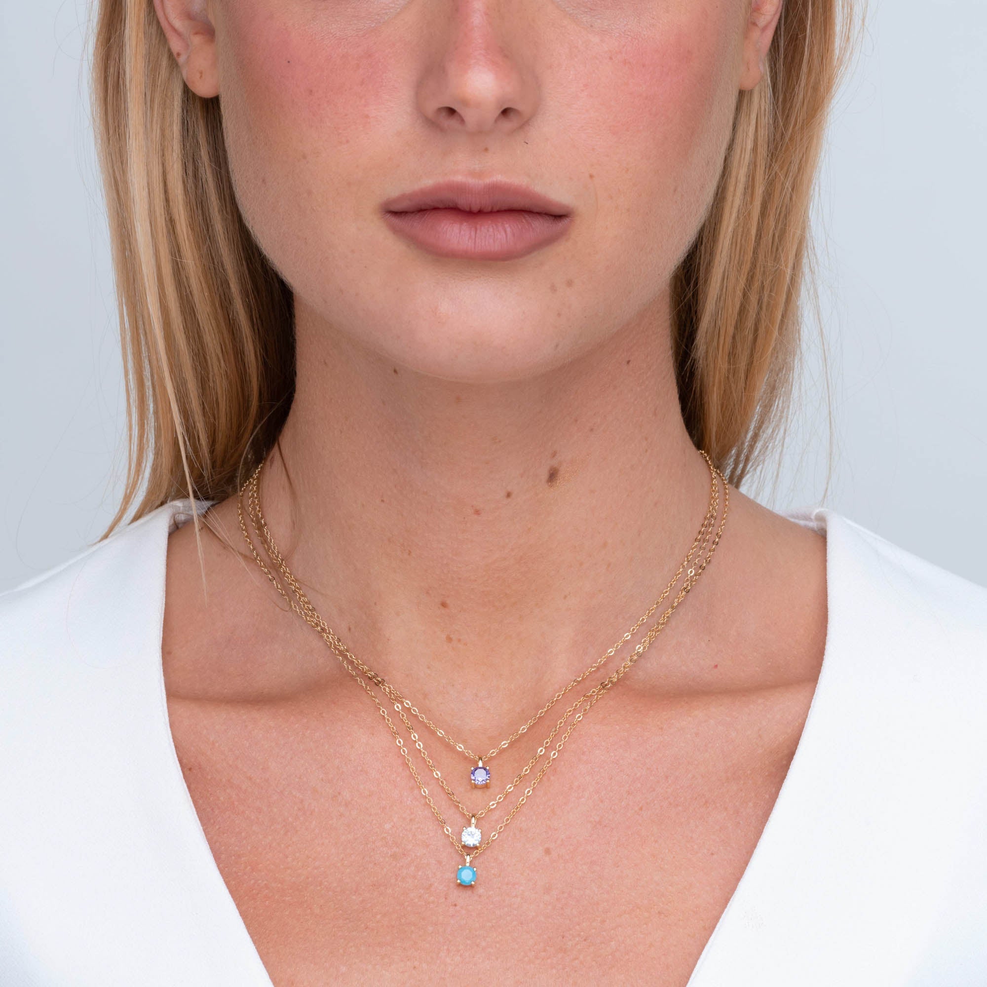 Classic Birthstone Necklace March - Camile & Stone