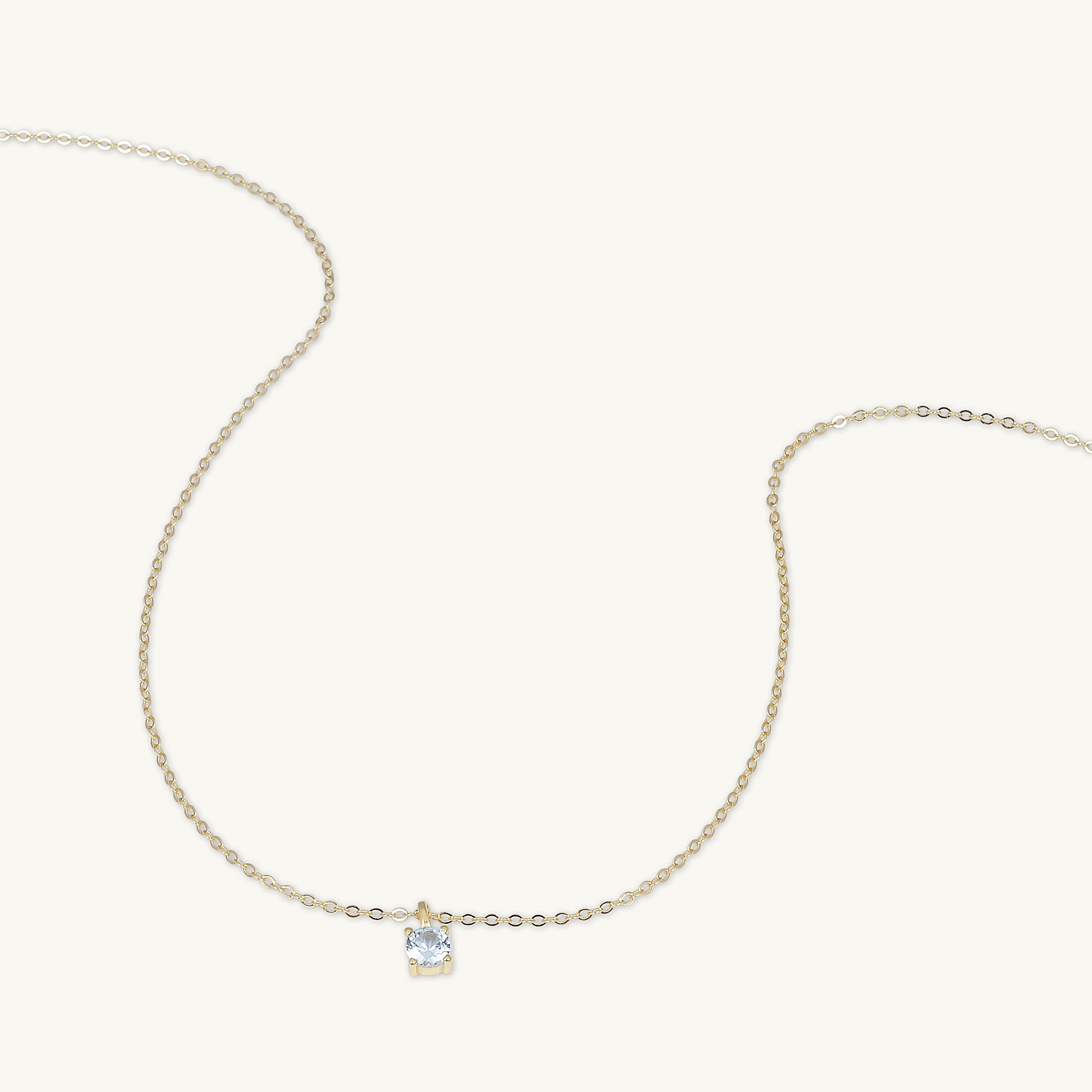 Classic Birthstone Necklace March - Camile & Stone