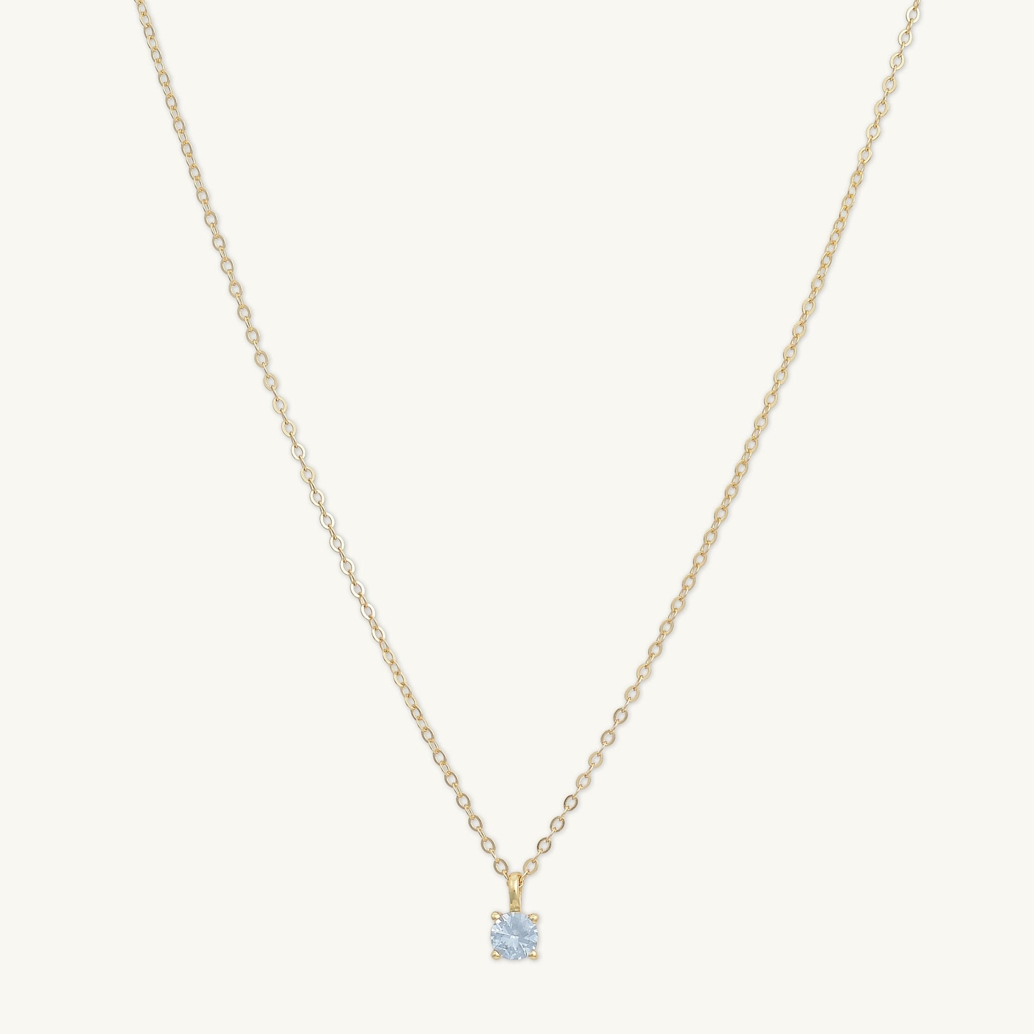 Classic Birthstone Necklace March - Camile & Stone