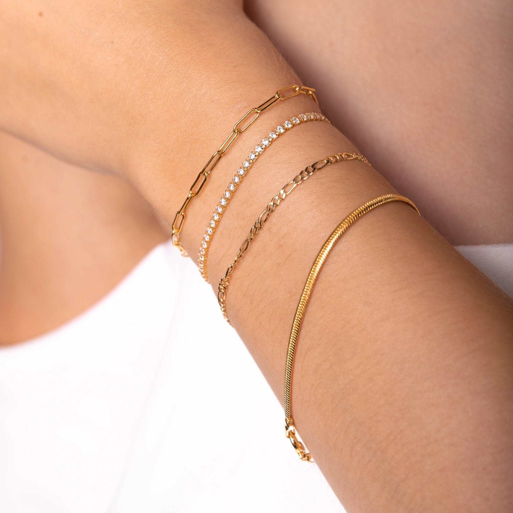 Classic Herringbone Snake Chain Bracelet - Camile & Stone