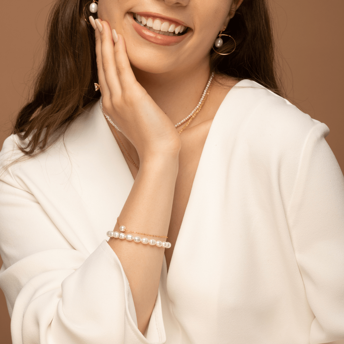 Classic Pearl Chain Bracelet - Camile & Stone