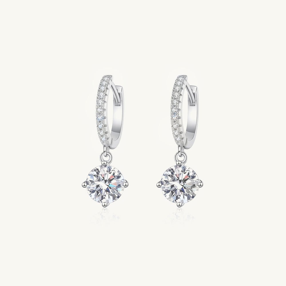 Classic Round Cut Moissanite Hoop Huggie Earrings 1.0 Carat - Camile & Stone