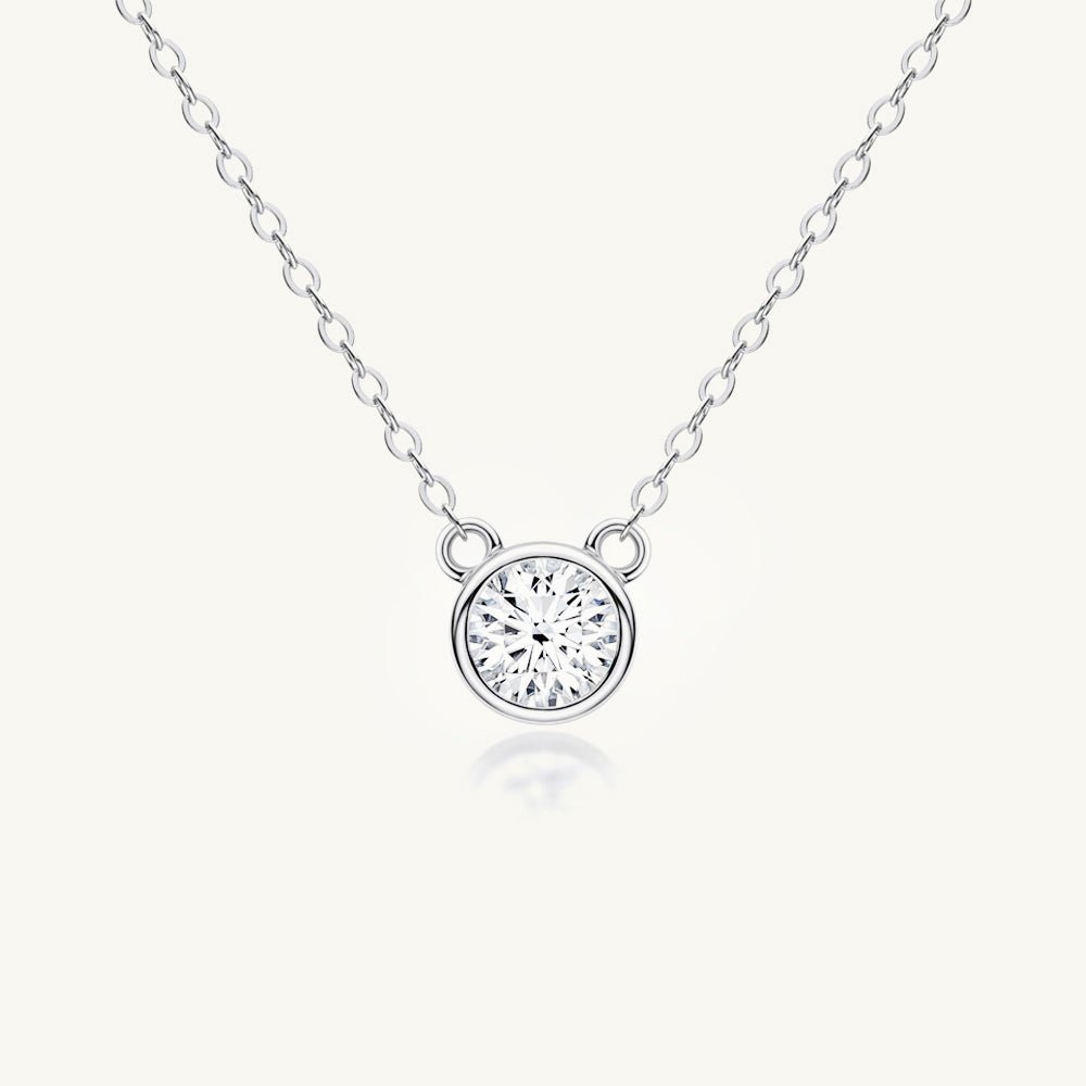 Classic Solitaire Moissanite Necklace 1 Carat - Camile & Stone