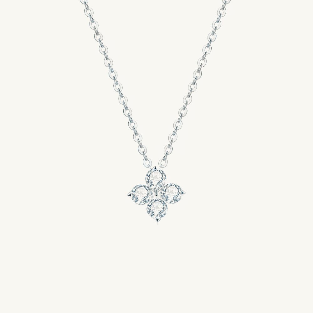 Clover Solitaire Moissanite Necklace 1 Carat - Camile & Stone