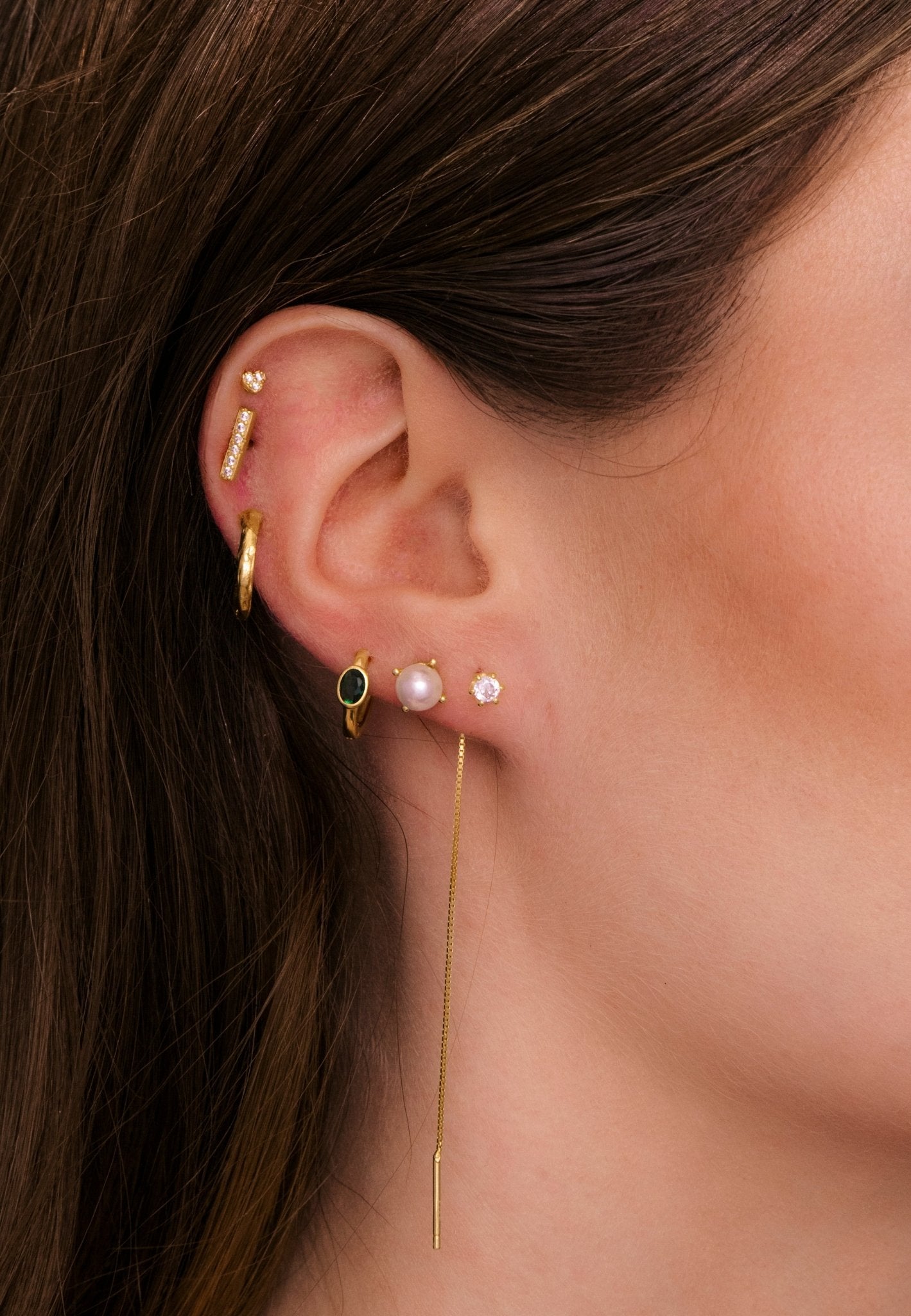 Emerald Oval Sapphire Huggie Earrings - Camile & Stone