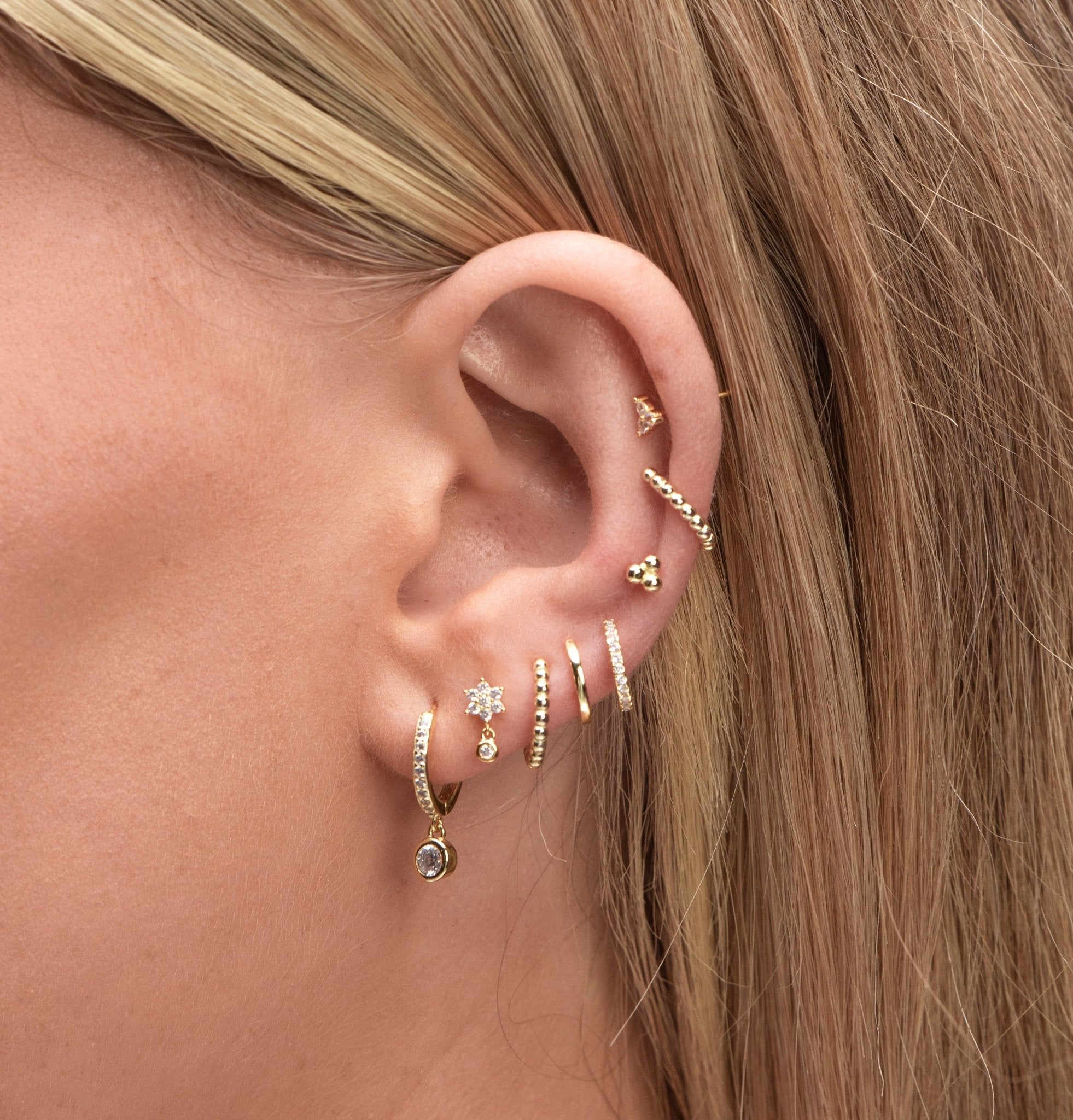 Emerald Sapphire Drop Hoop Earrings - Camile & Stone