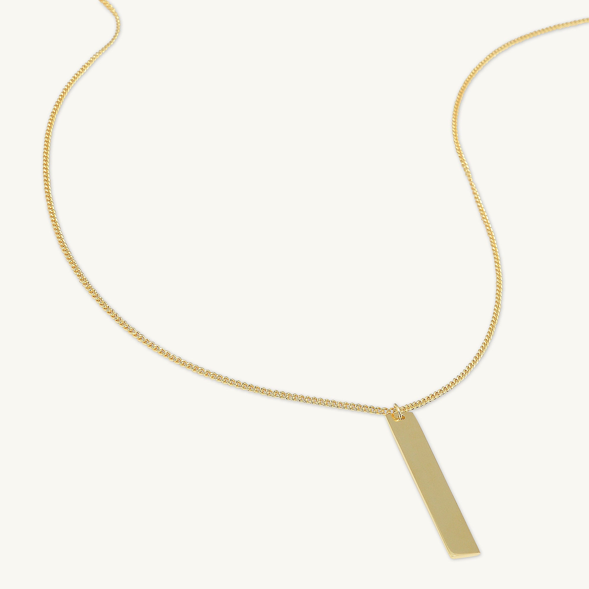 Engraved Personalised Vertical Bar Necklace - Camile & Stone