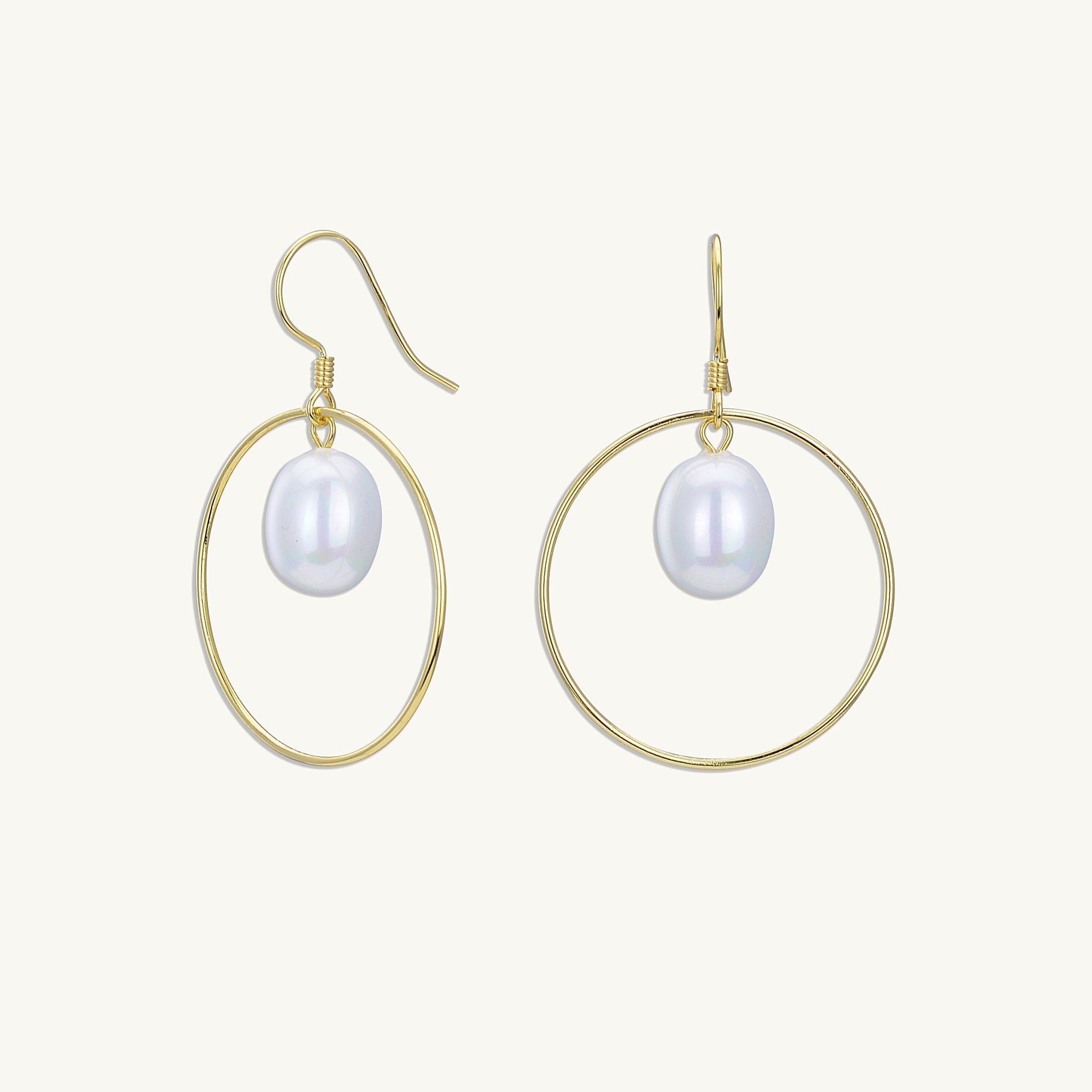 Freshwater Pearl Circular Drop Earrings - Camile & Stone
