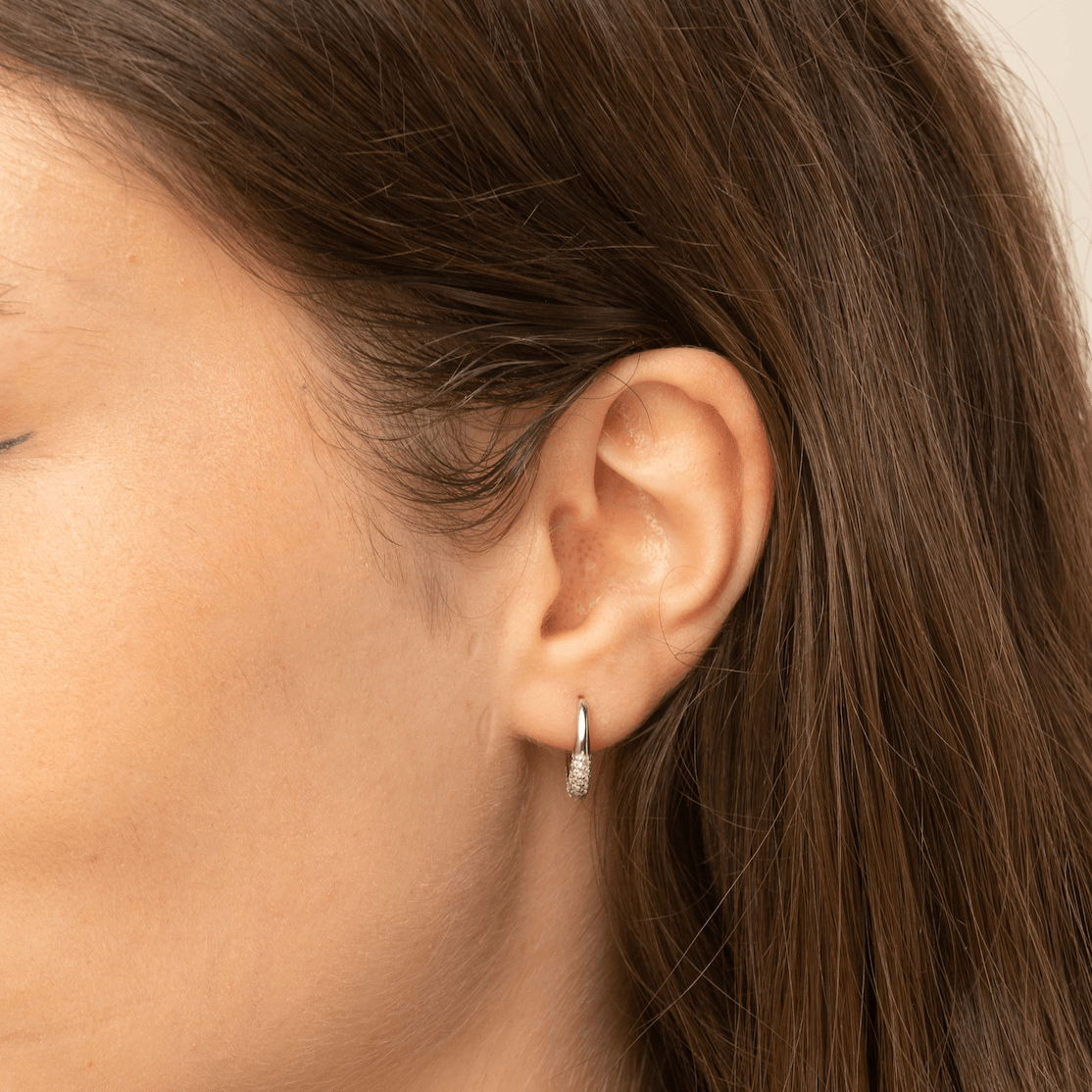 Half Sapphire Huggie Earrings - Camile & Stone