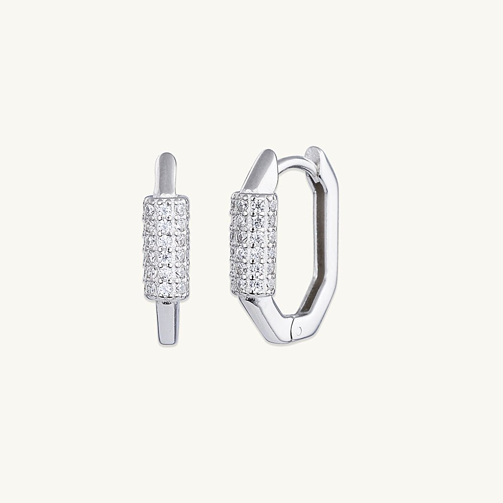 Hexagon Sapphire Huggie Earrings - Camile & Stone