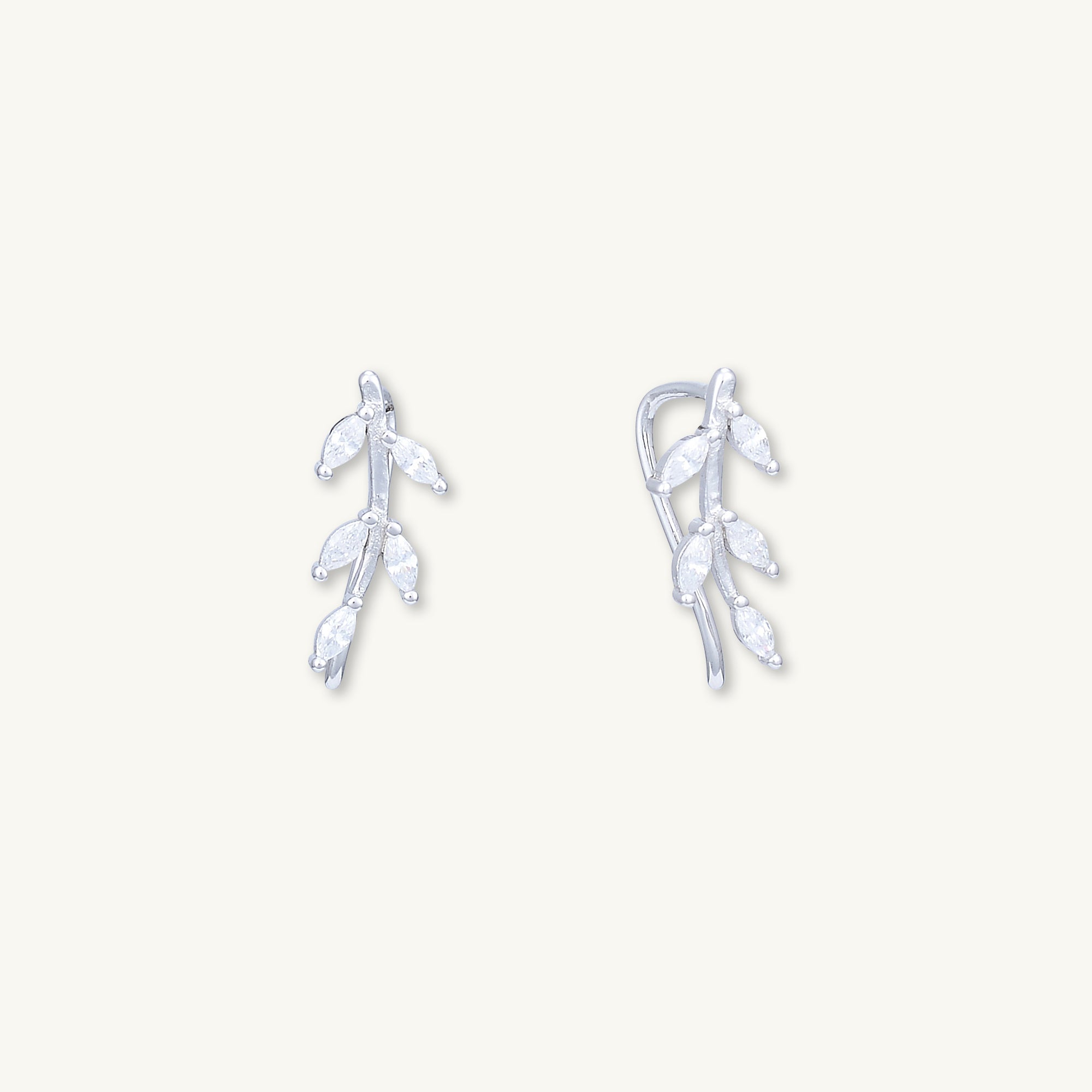 Leaf Sapphire Climber Earrings - Camile & Stone