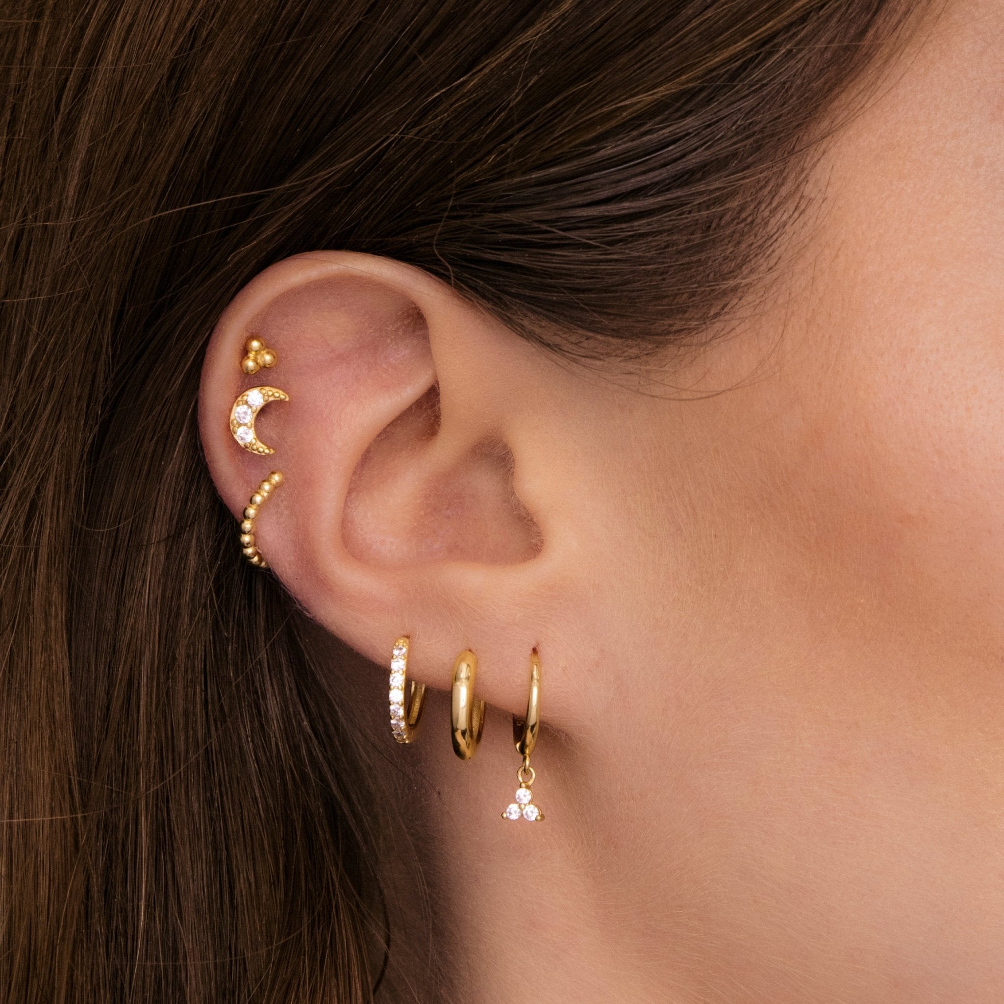 Lotus Dangling Hoop Earrings - Camile & Stone