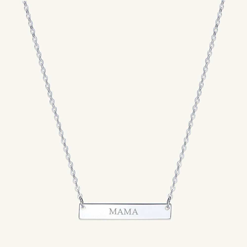 MAMA Engraved Bar Necklace - Camile & Stone