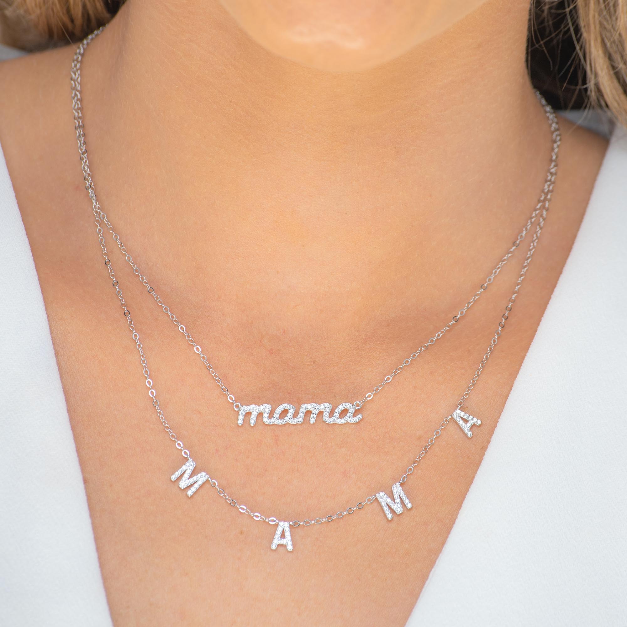 MAMA Sapphire Letter Necklace - Camile & Stone