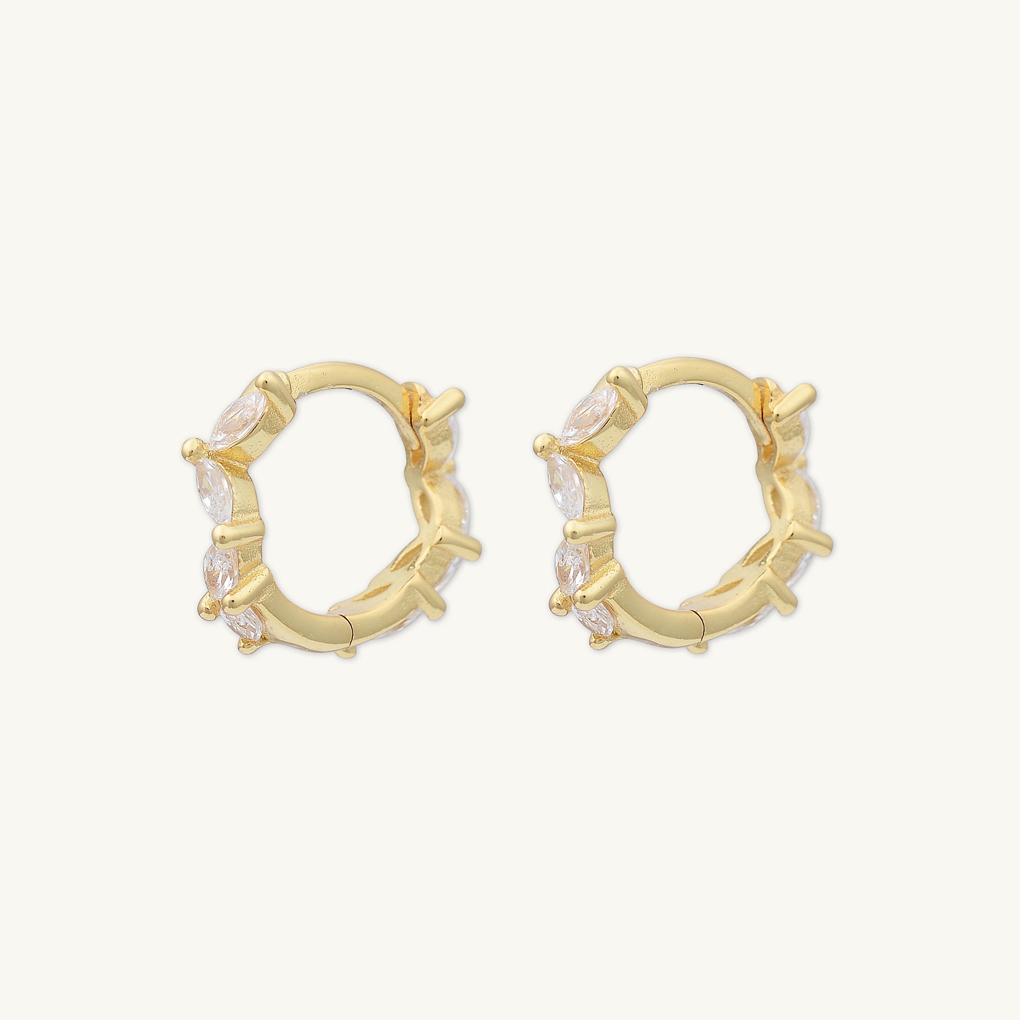 Marquise Sapphire Huggie Earrings - Camile & Stone