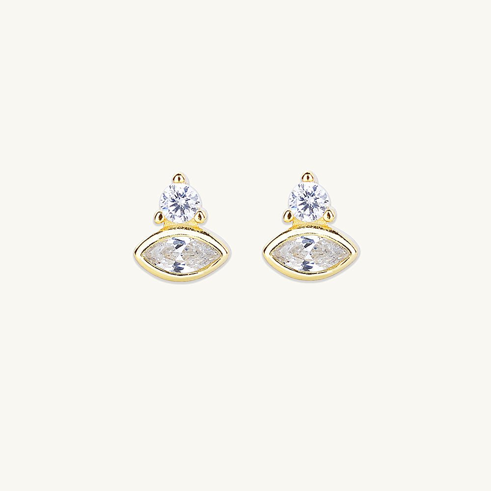 Marquise Sapphire Stud Earrings - Camile & Stone