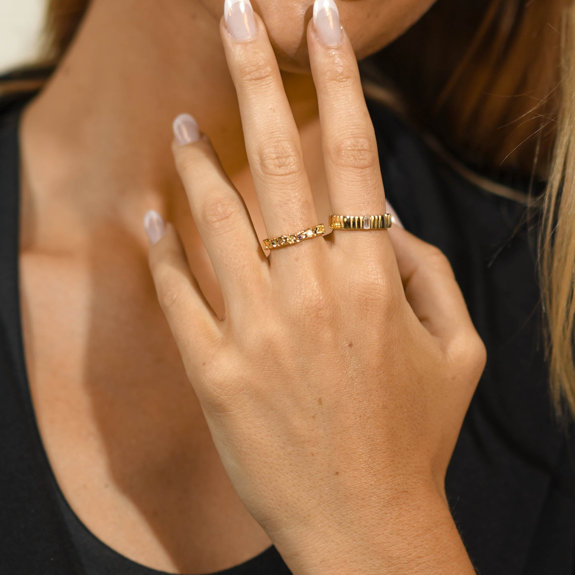 Molten Gemstone Opal Open Ring - Camile & Stone