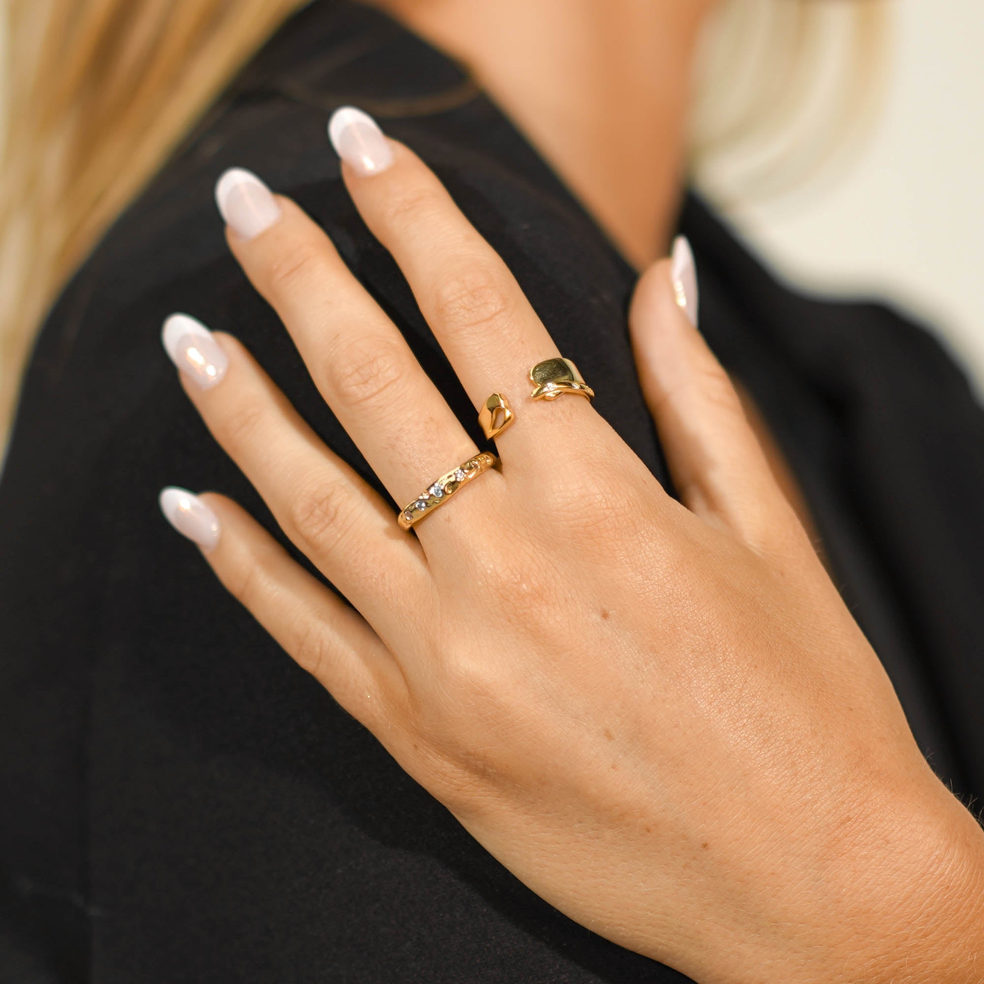 Molten Sapphire Statement Open Ring - Camile & Stone