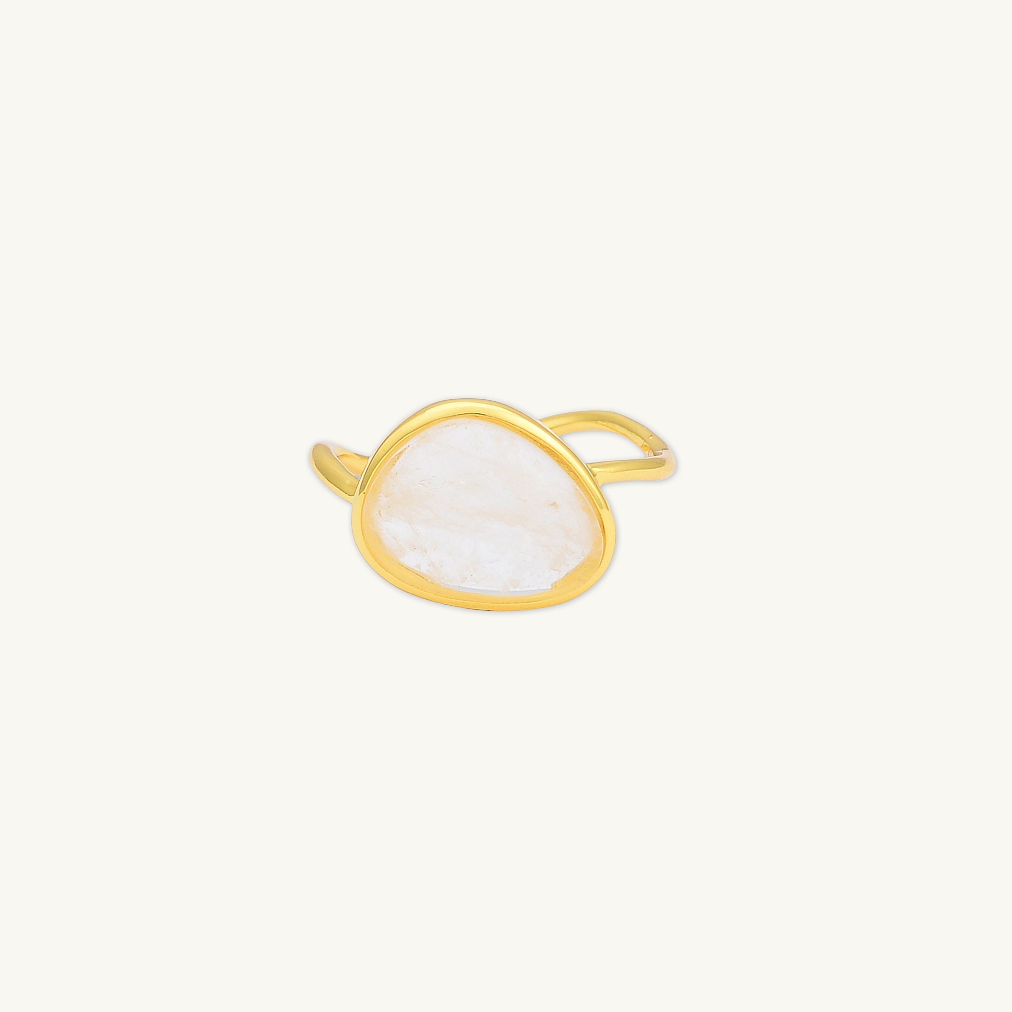 Moonstone Oval Statement Open Ring - Camile & Stone