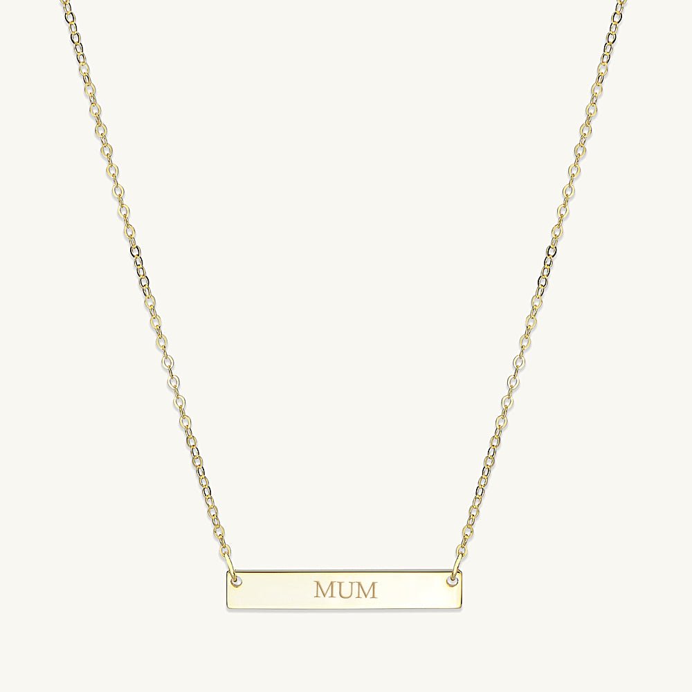 MUM Engraved Bar Necklace - Camile & Stone